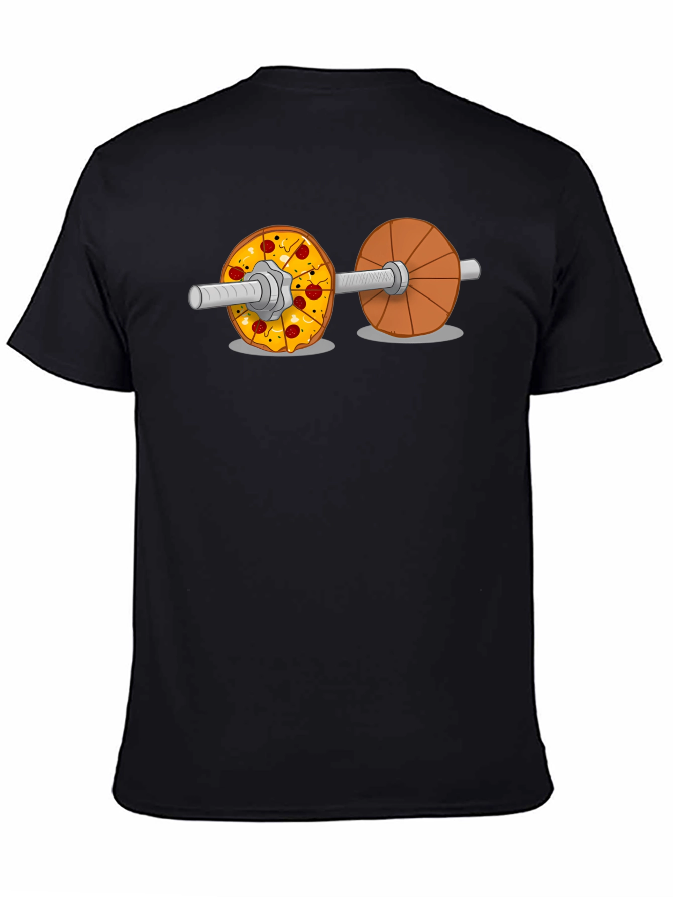 Pizza Dumbbell Graphic Tee - Fitness & Foodie Fun