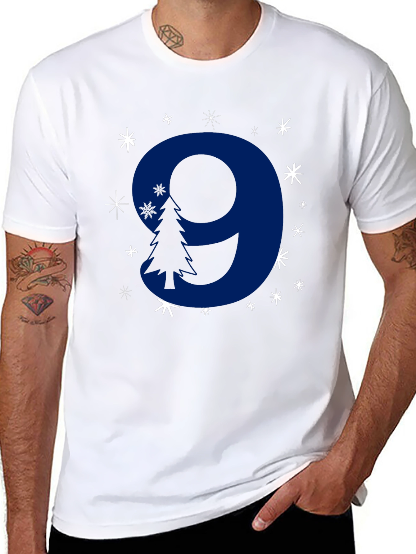 Festive Number 9 Holiday Tee