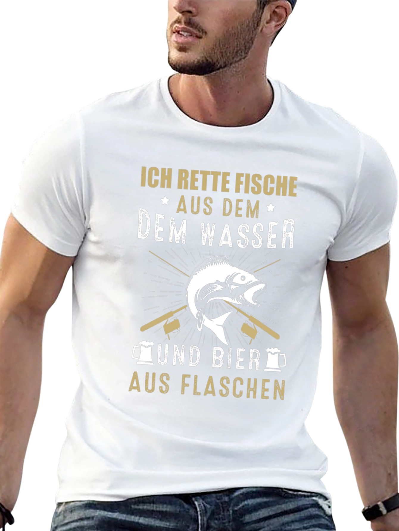Funny Fishing & Beer T-Shirt - Ich Rette Fische
