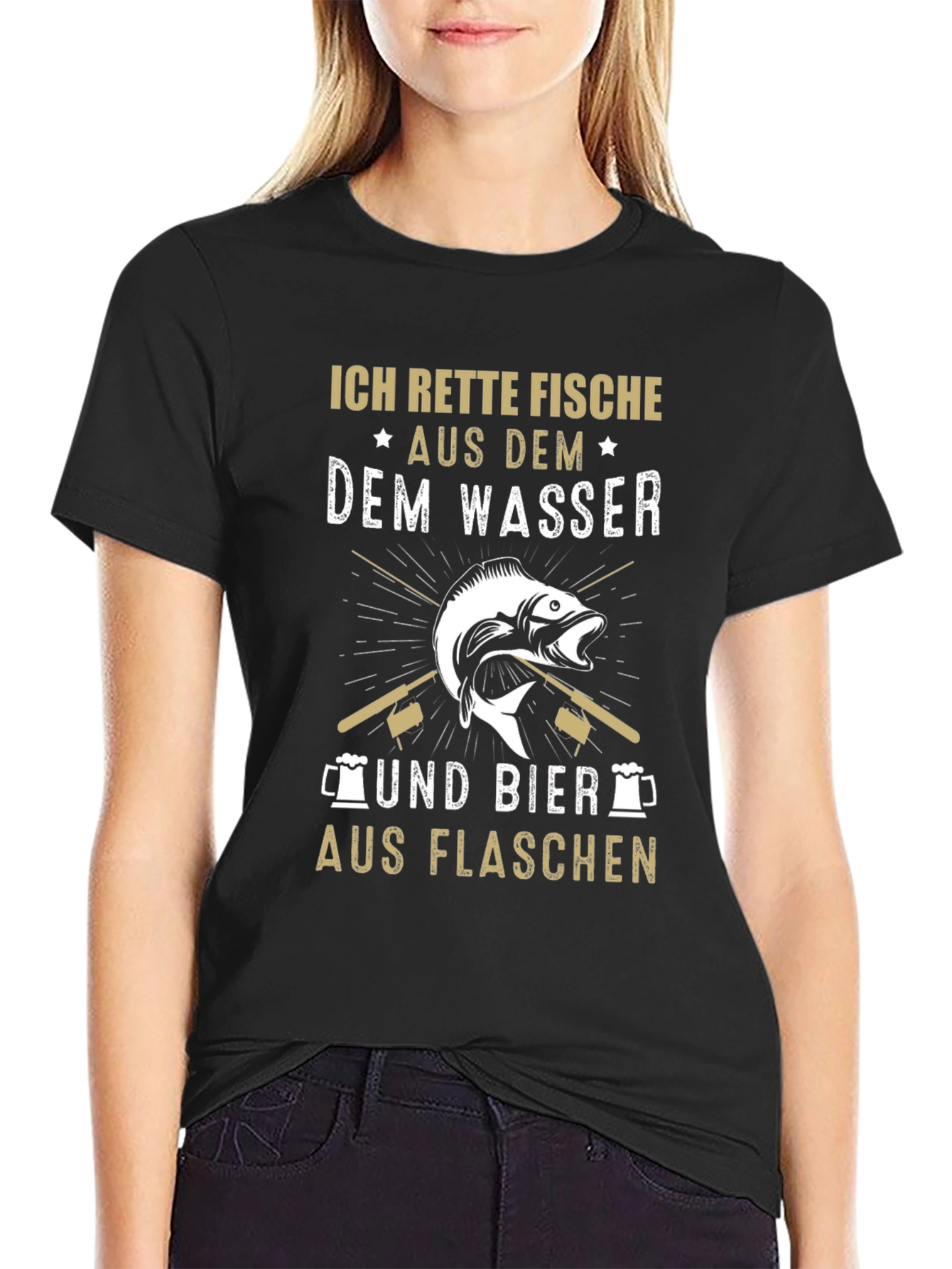 Funny Fishing & Beer T-Shirt - Ich Rette Fische