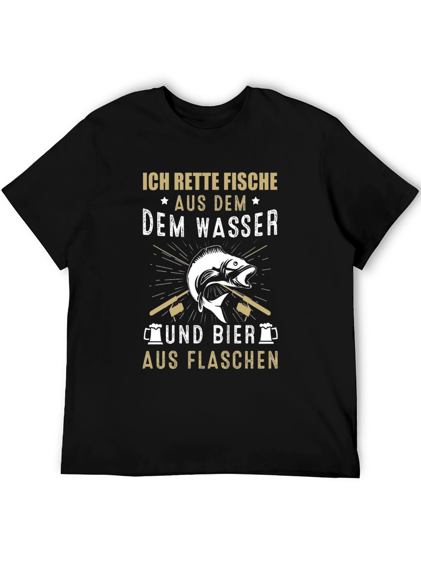 Funny Fishing & Beer T-Shirt - Ich Rette Fische