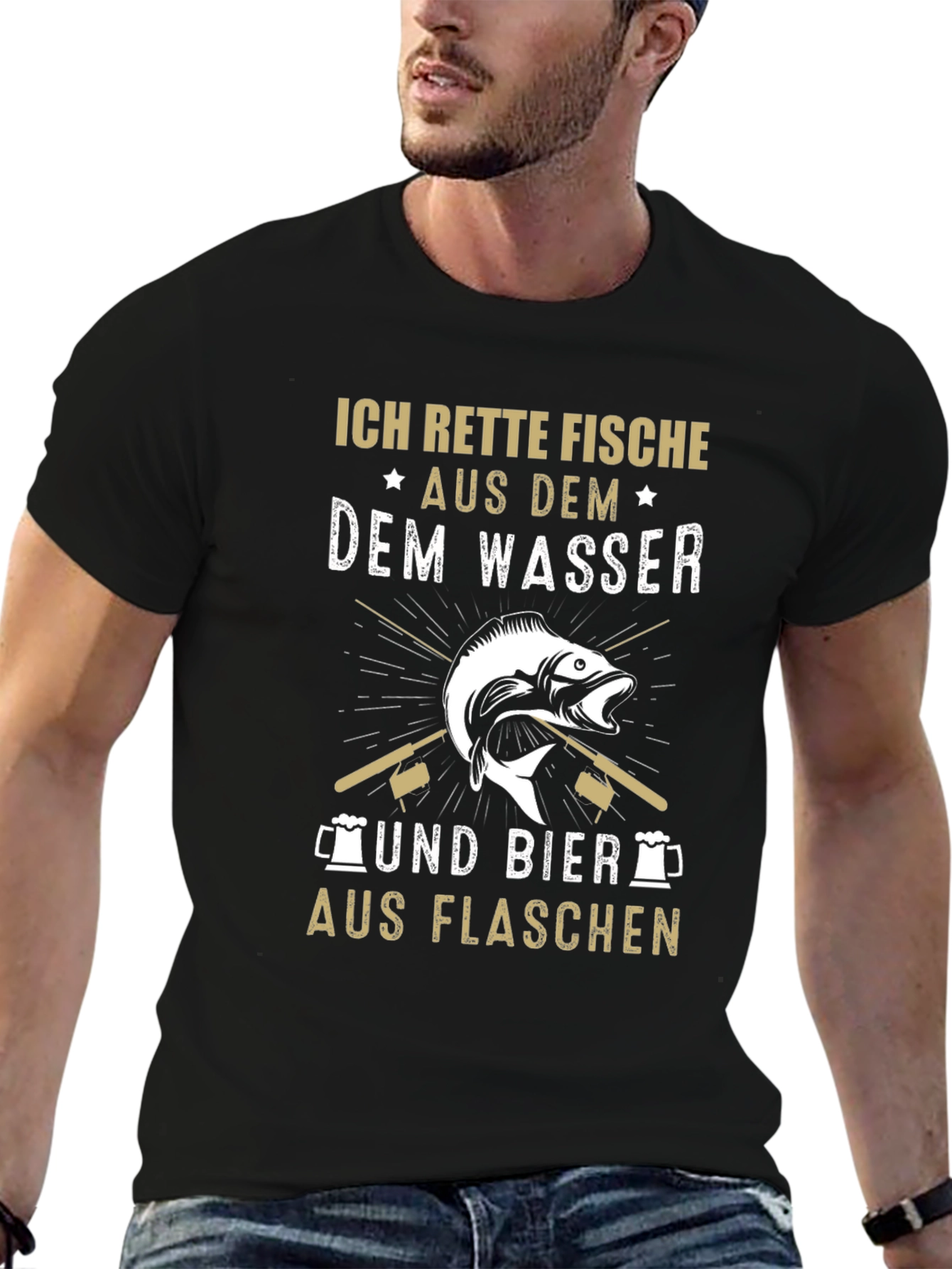 Funny Fishing & Beer T-Shirt - Ich Rette Fische