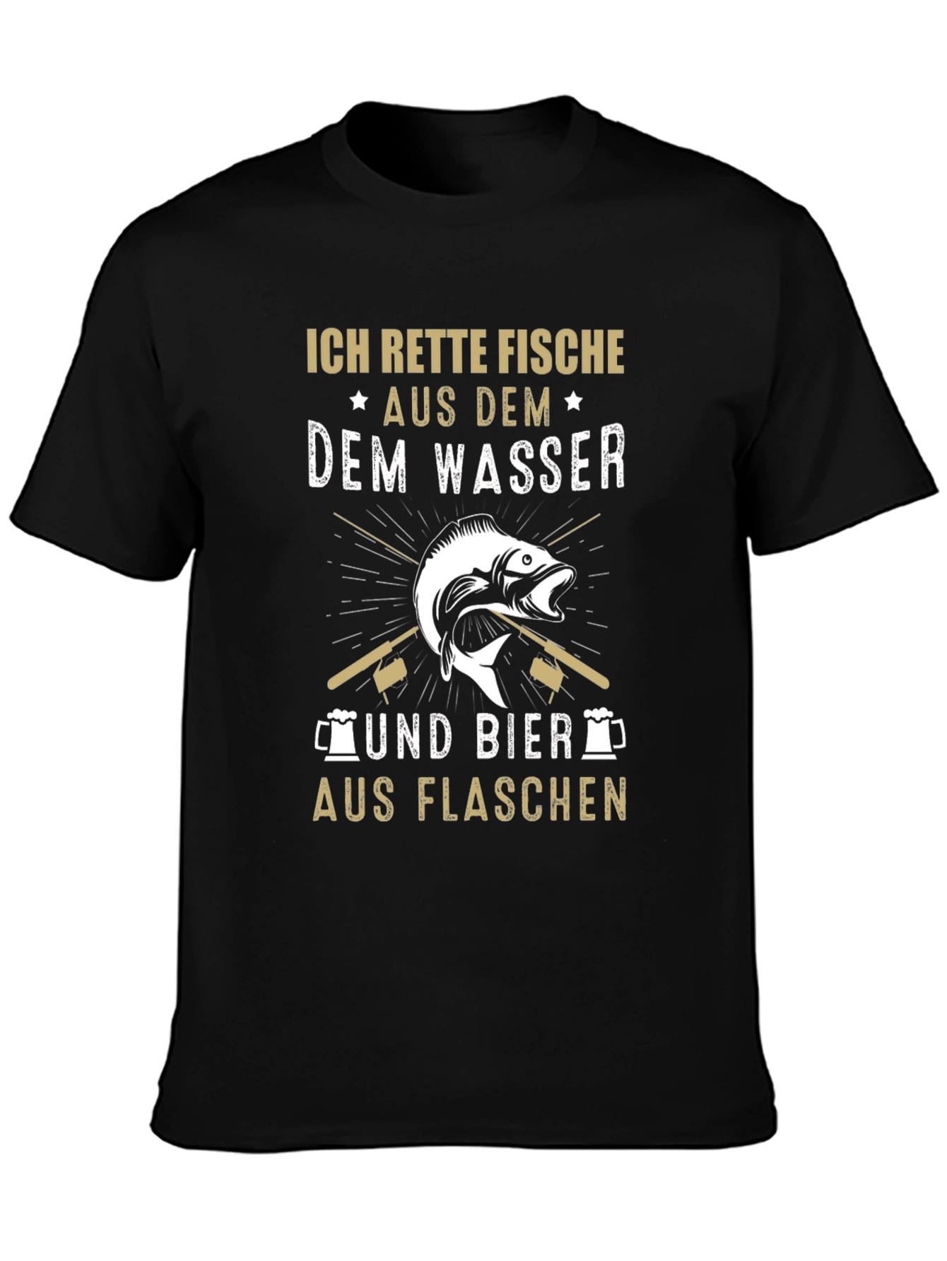 Funny Fishing & Beer T-Shirt - Ich Rette Fische