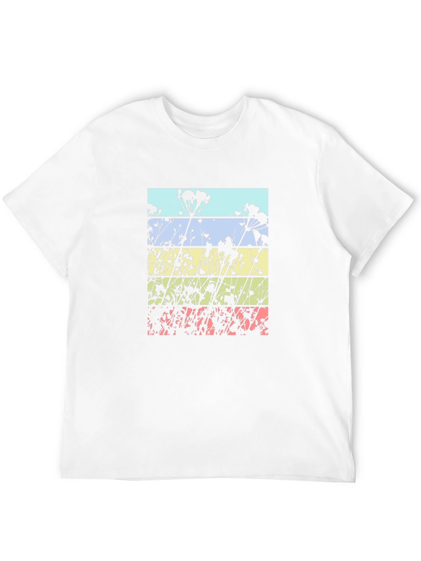 Black Floral Silhouette T-Shirt