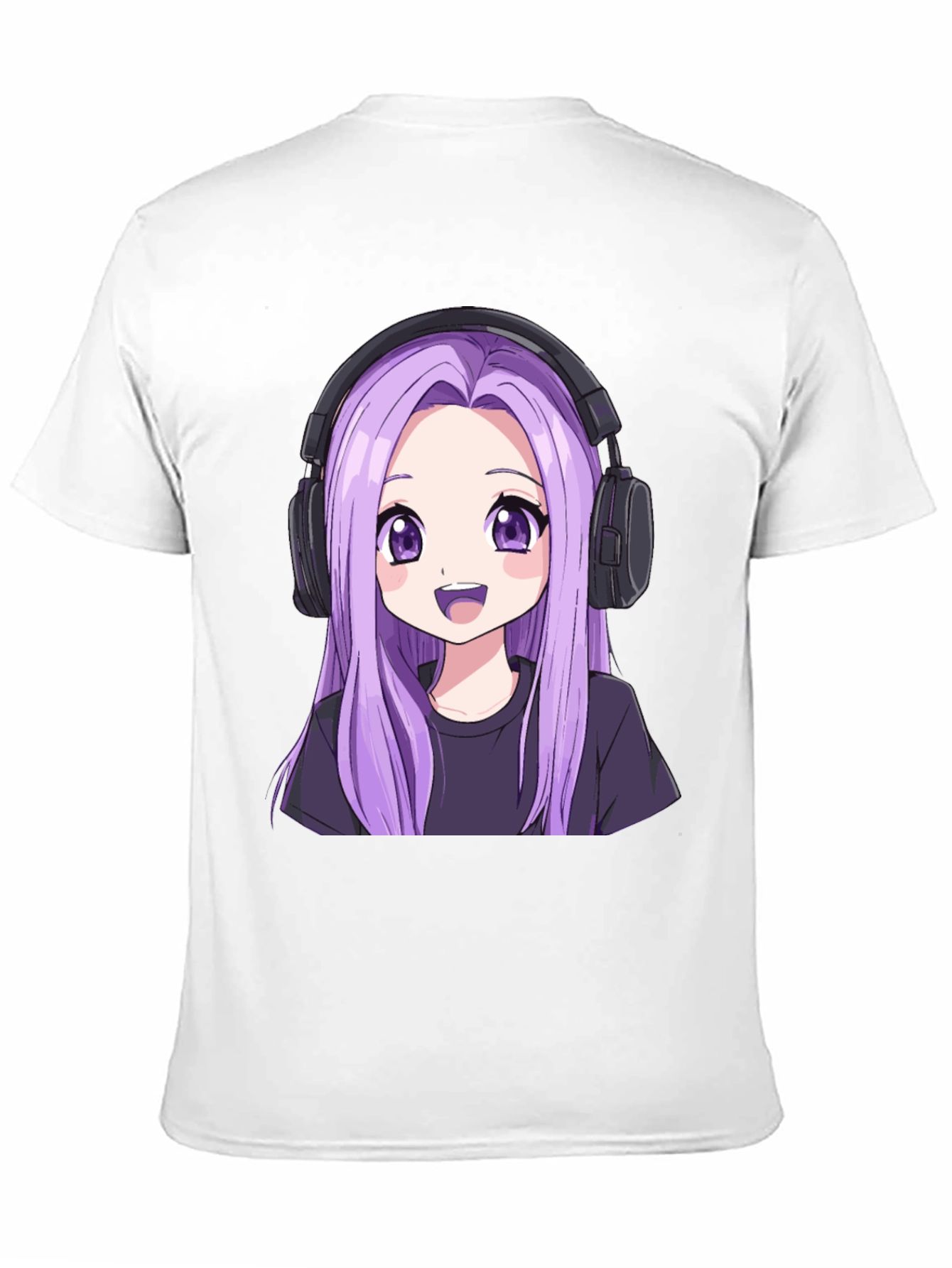 Anime Girl Headphone Graphic Tee