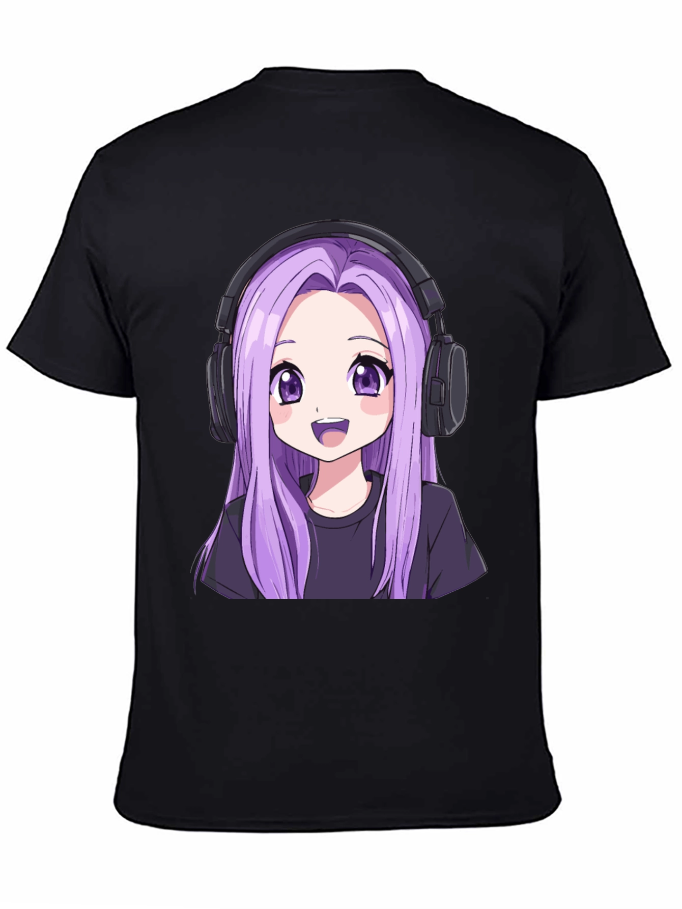 Anime Girl Headphone Graphic Tee