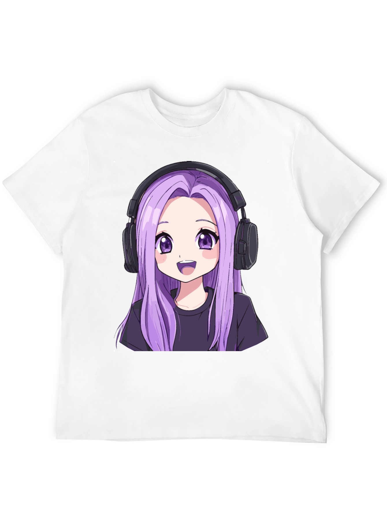 Anime Girl Headphone Graphic Tee