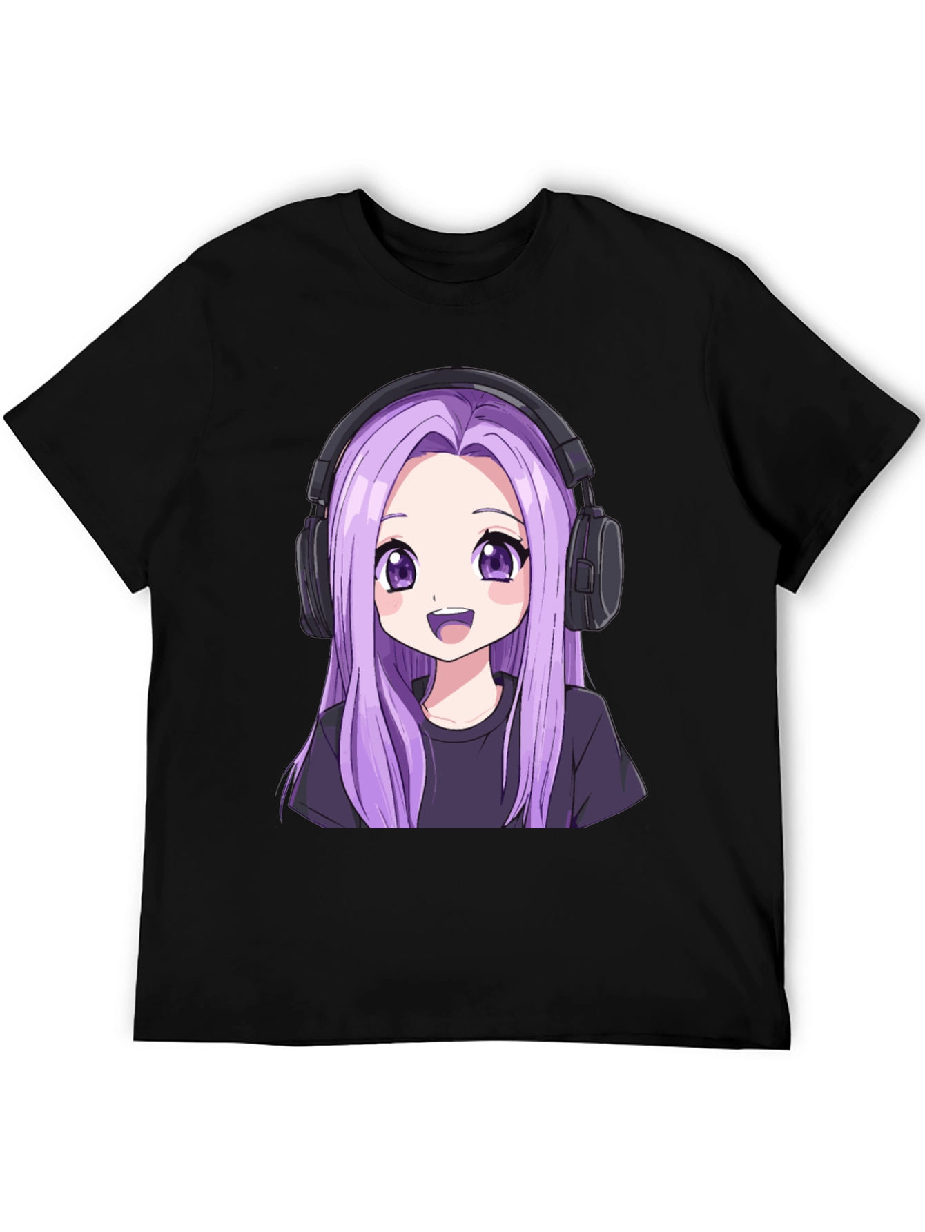 Anime Girl Headphone Graphic Tee