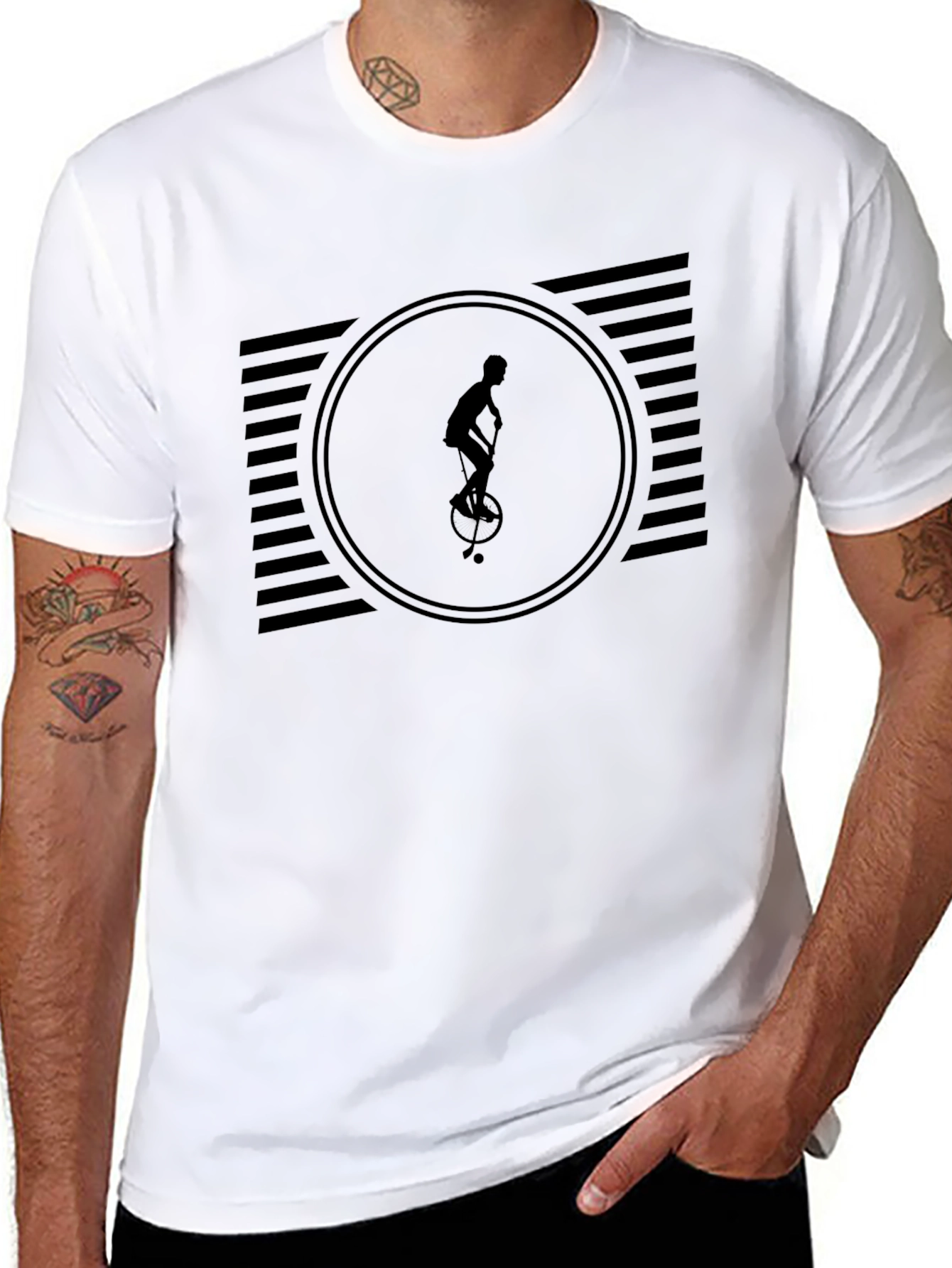 Unicycle Graphic Tee - Cool Black T-Shirt