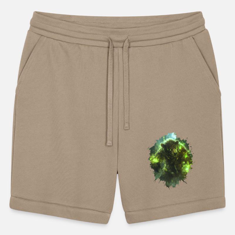 Magical Bear Warrior with Green Nature Energy