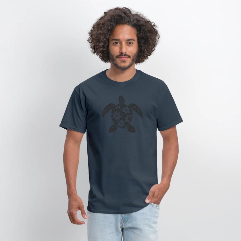 Marine Turtle Floral Silhouette
