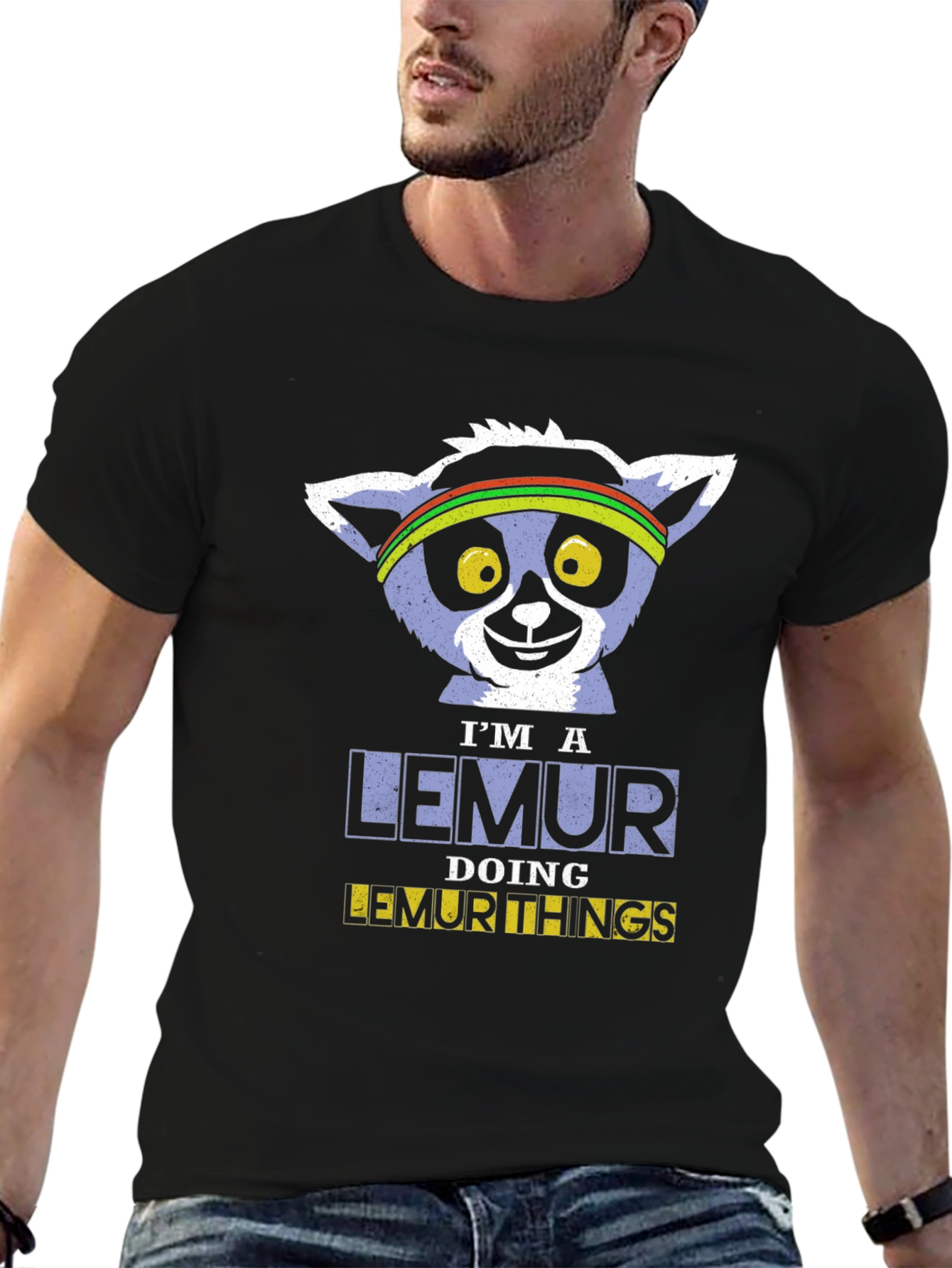 Im A Lemur Doing Lemur Things Black T-Shirt
