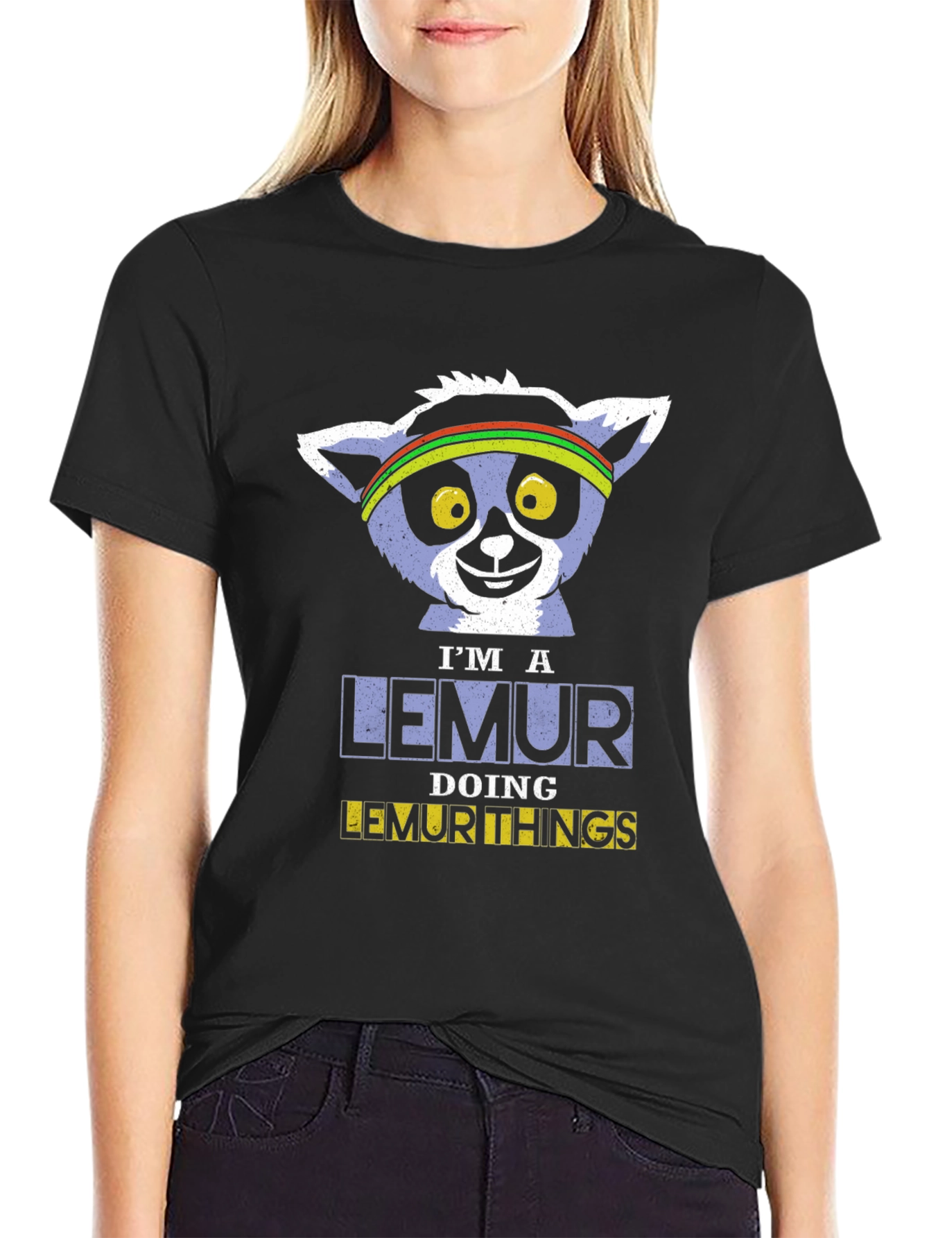 Im A Lemur Doing Lemur Things Black T-Shirt