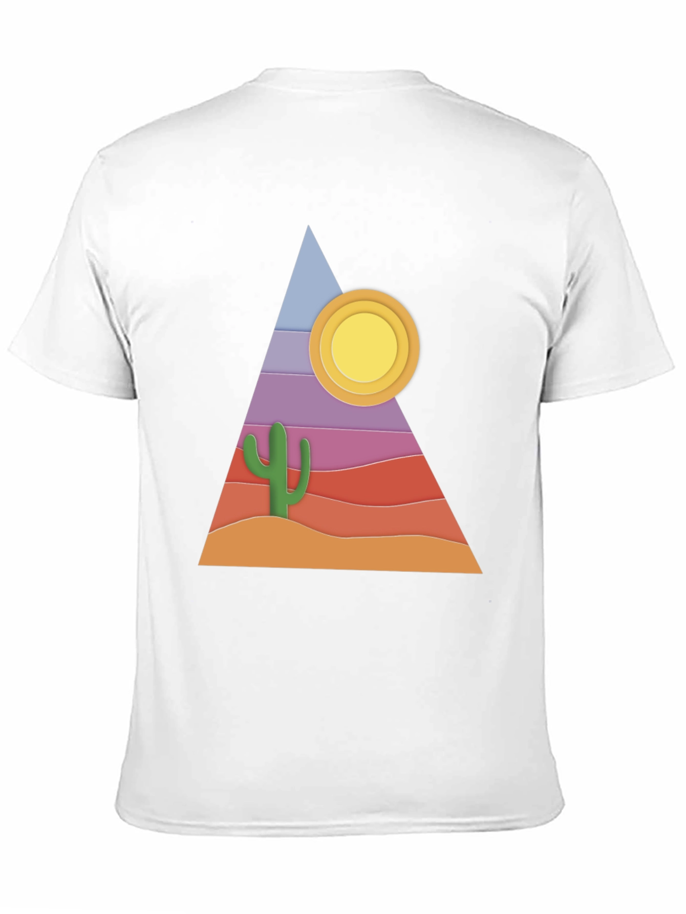 Desert Graphic T-Shirt - Cactus Sun Triangle Design
