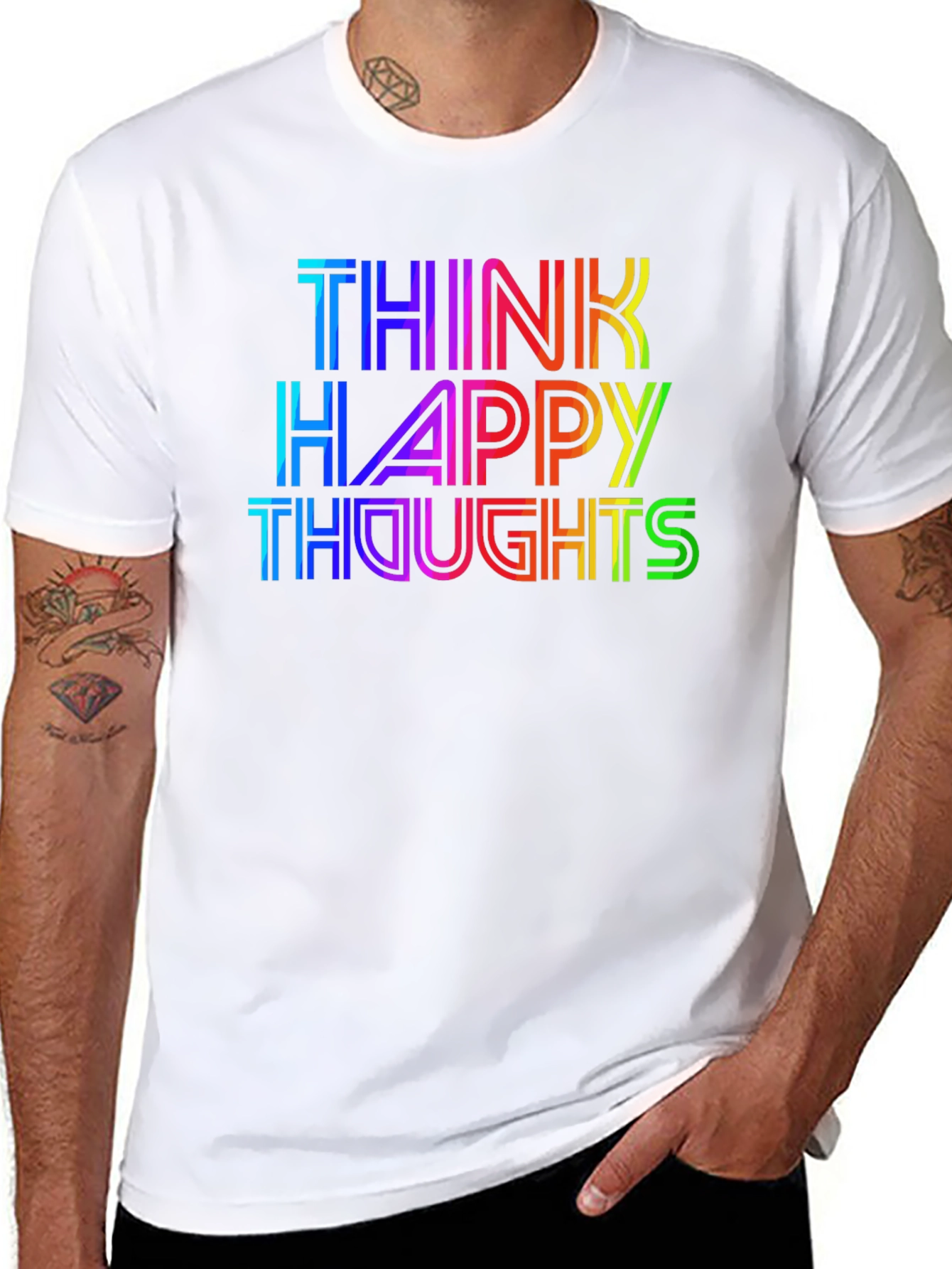 Think Happy Thoughts Rainbow T-Shirt