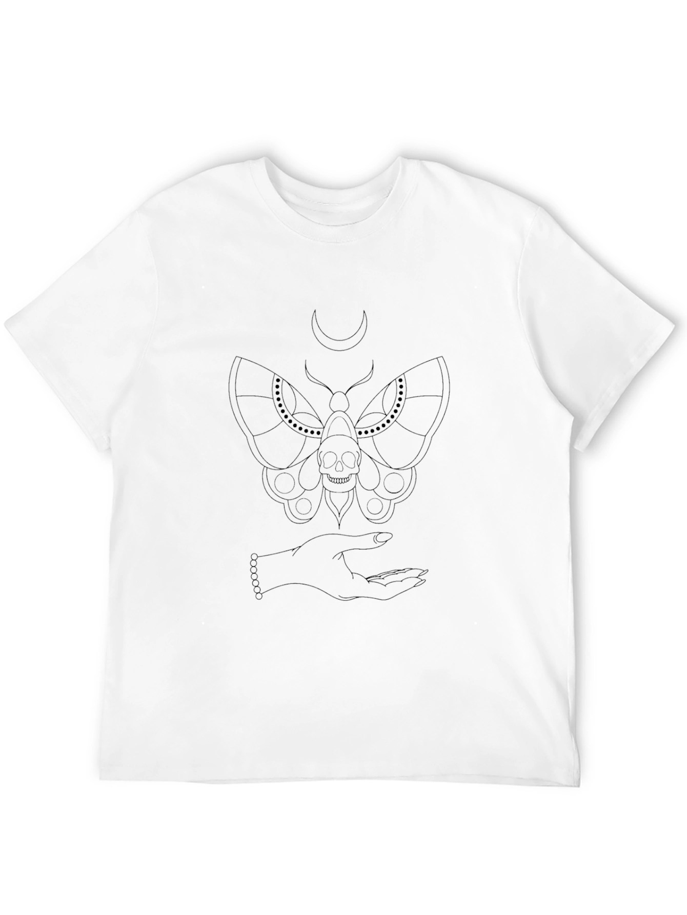 Moth & Skull Graphic Black T-Shirt