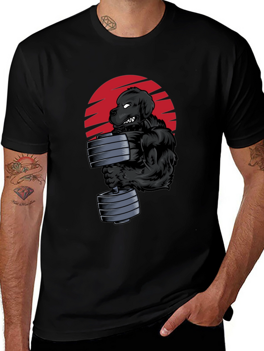 Dog Bodybuilder Graphic Tee - Black