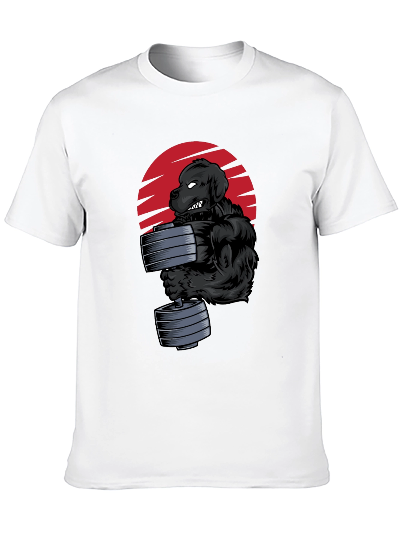 Dog Bodybuilder Graphic Tee - Black