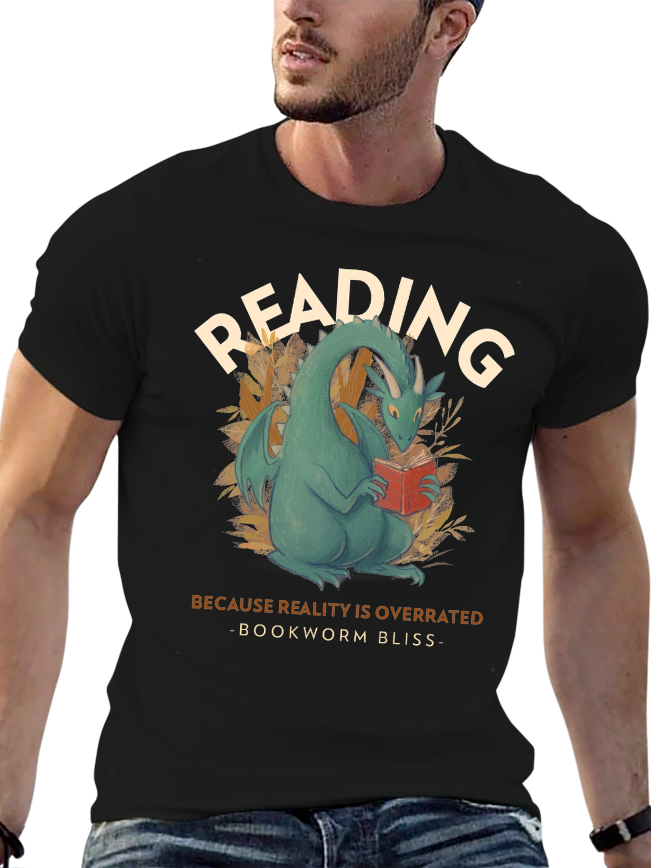 Reading Dragon T-Shirt: Bookworm Bliss