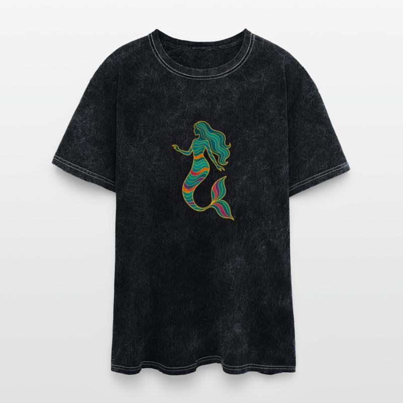Mermaid Silhouette Made of Lines