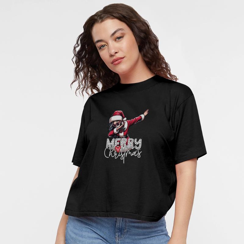 Merry Christmas Stylish Dabbing Woman Girl with