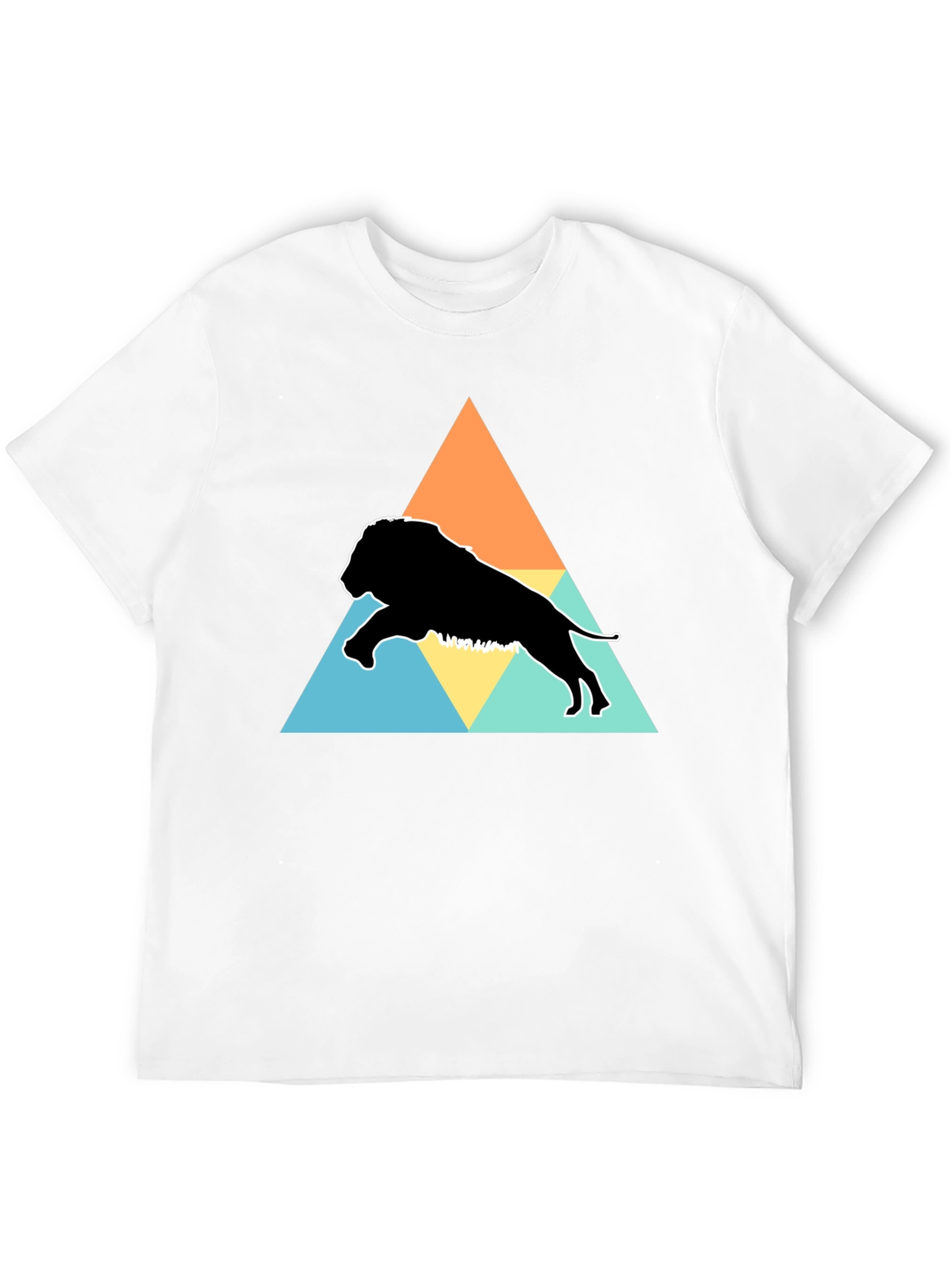 Lion Triangle Graphic Tee - Black