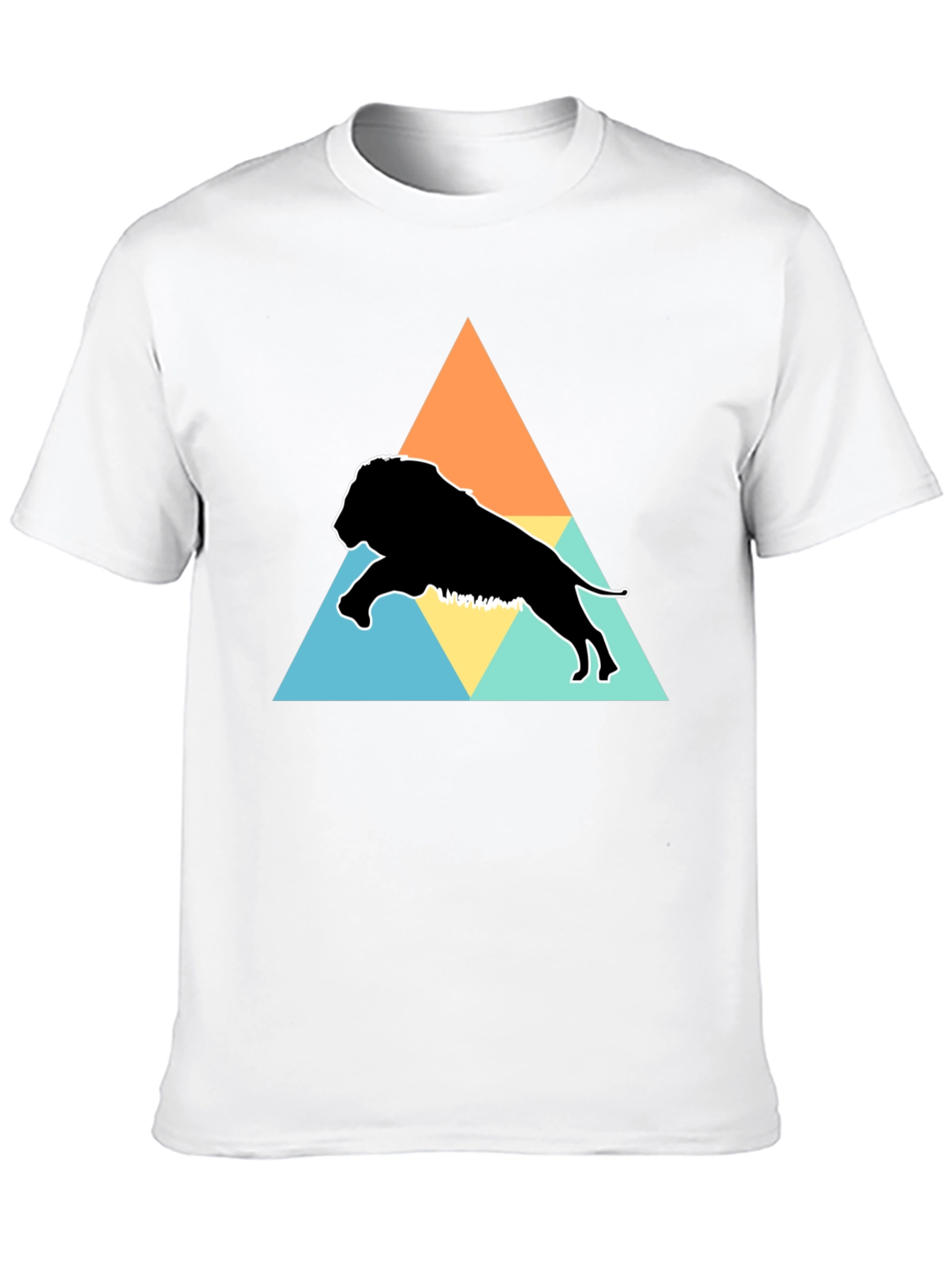 Lion Triangle Graphic Tee - Black