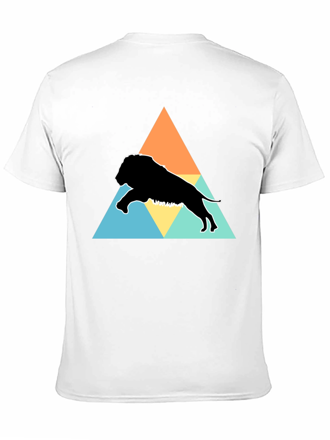 Lion Triangle Graphic Tee - Black