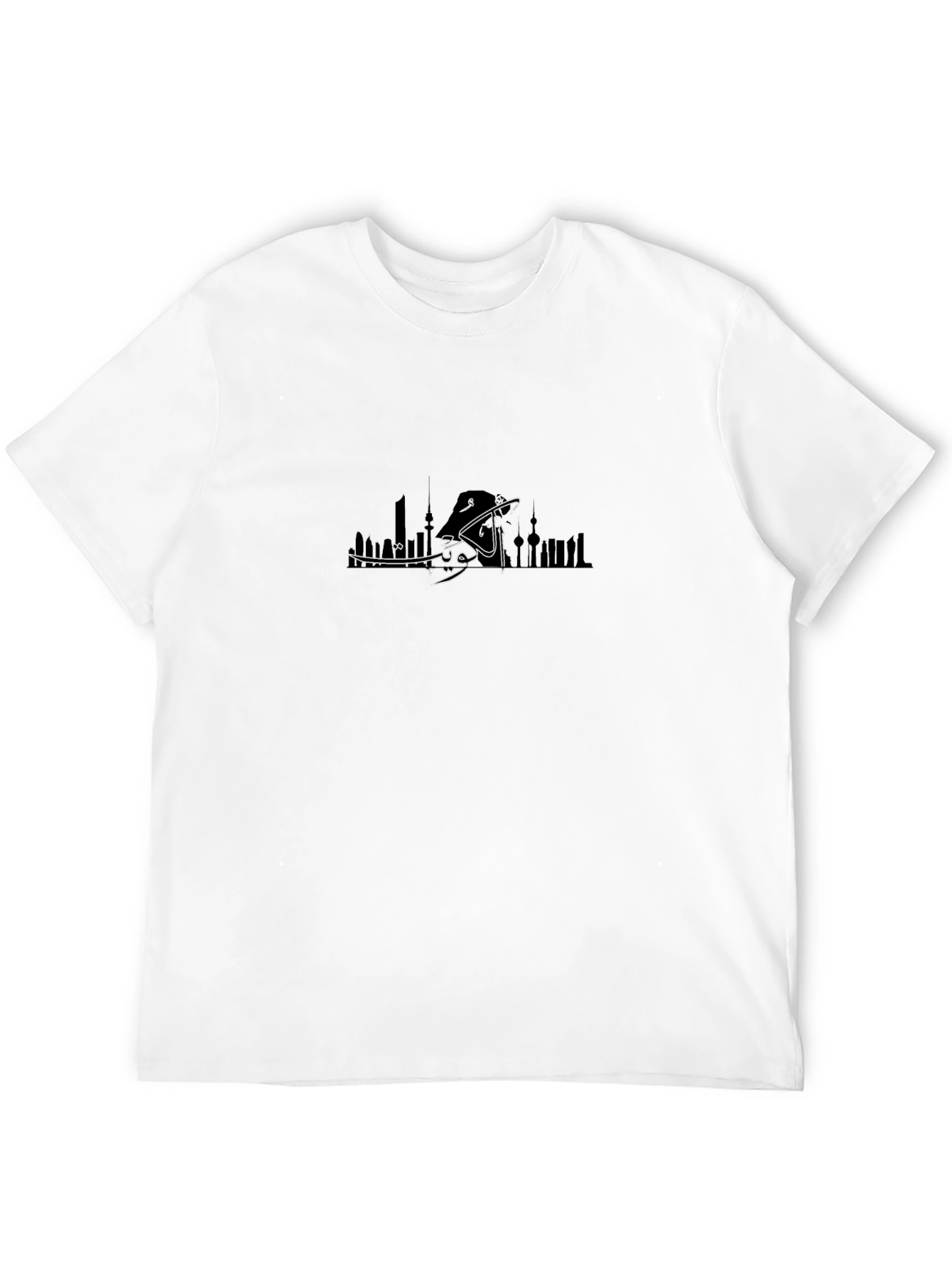 Kuwait Skyline Graphic Black T-Shirt