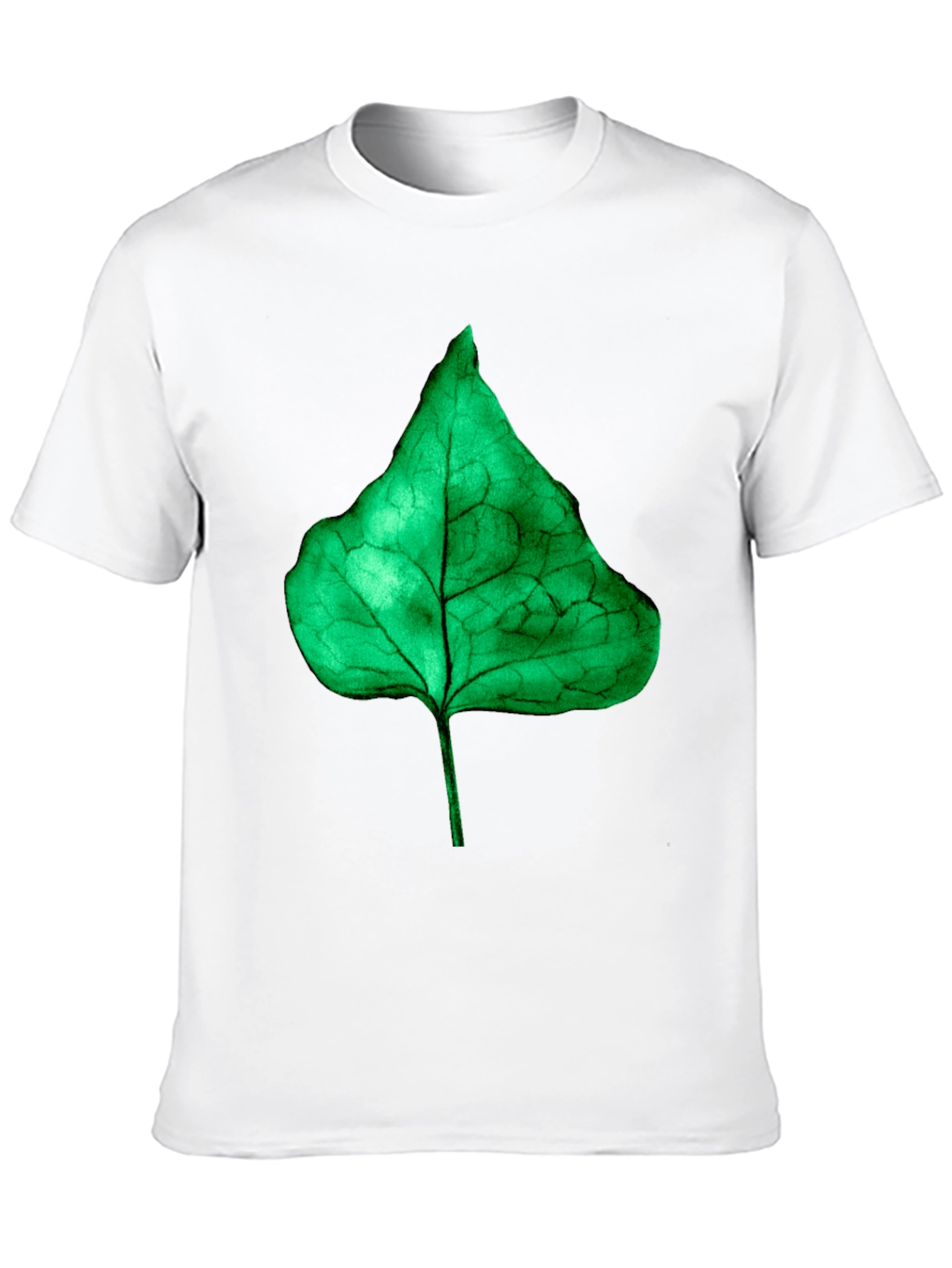 Leaf Graphic Tee - Black Cotton Casual Shirt