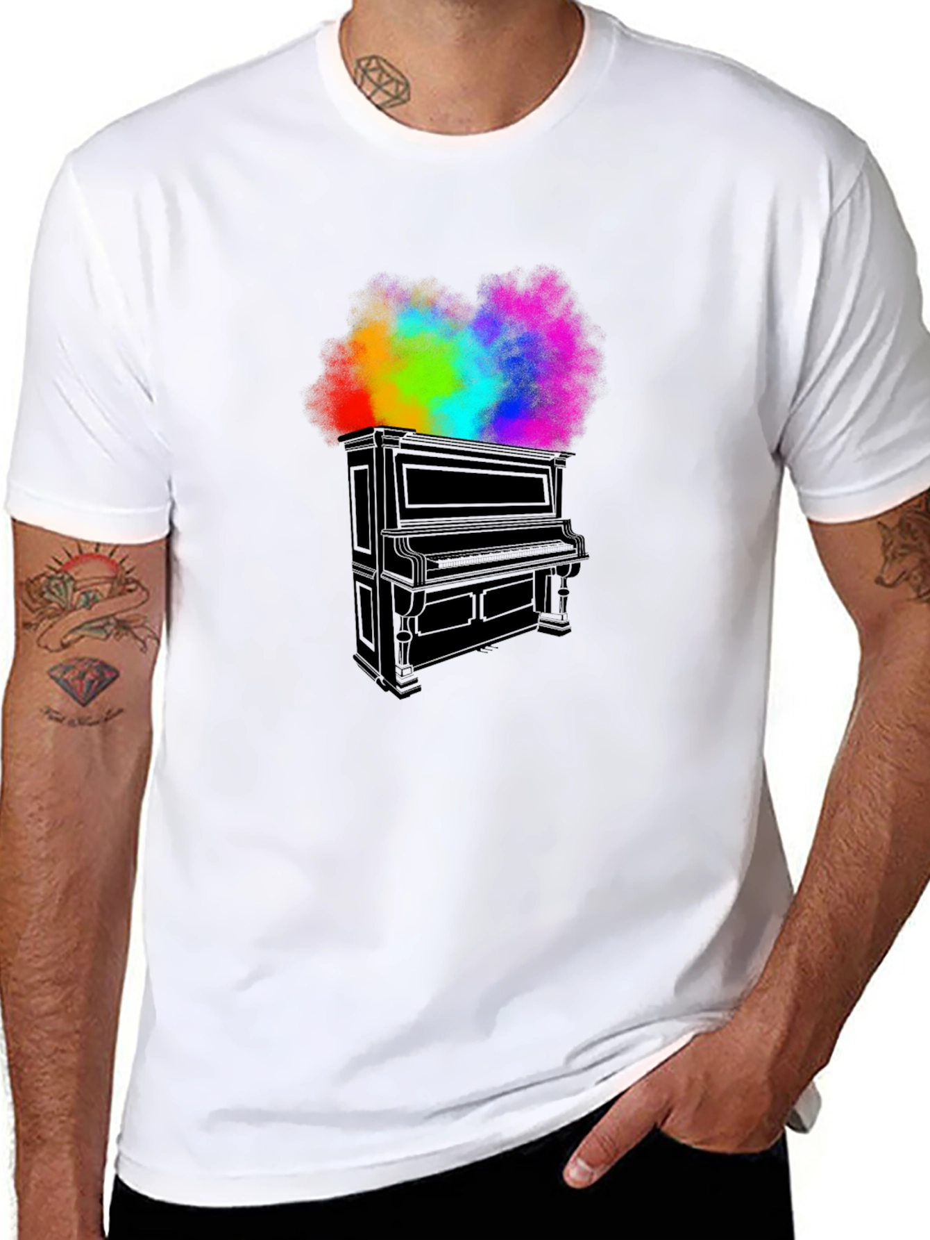 Piano Rainbow T-Shirt - Music Inspired Tee