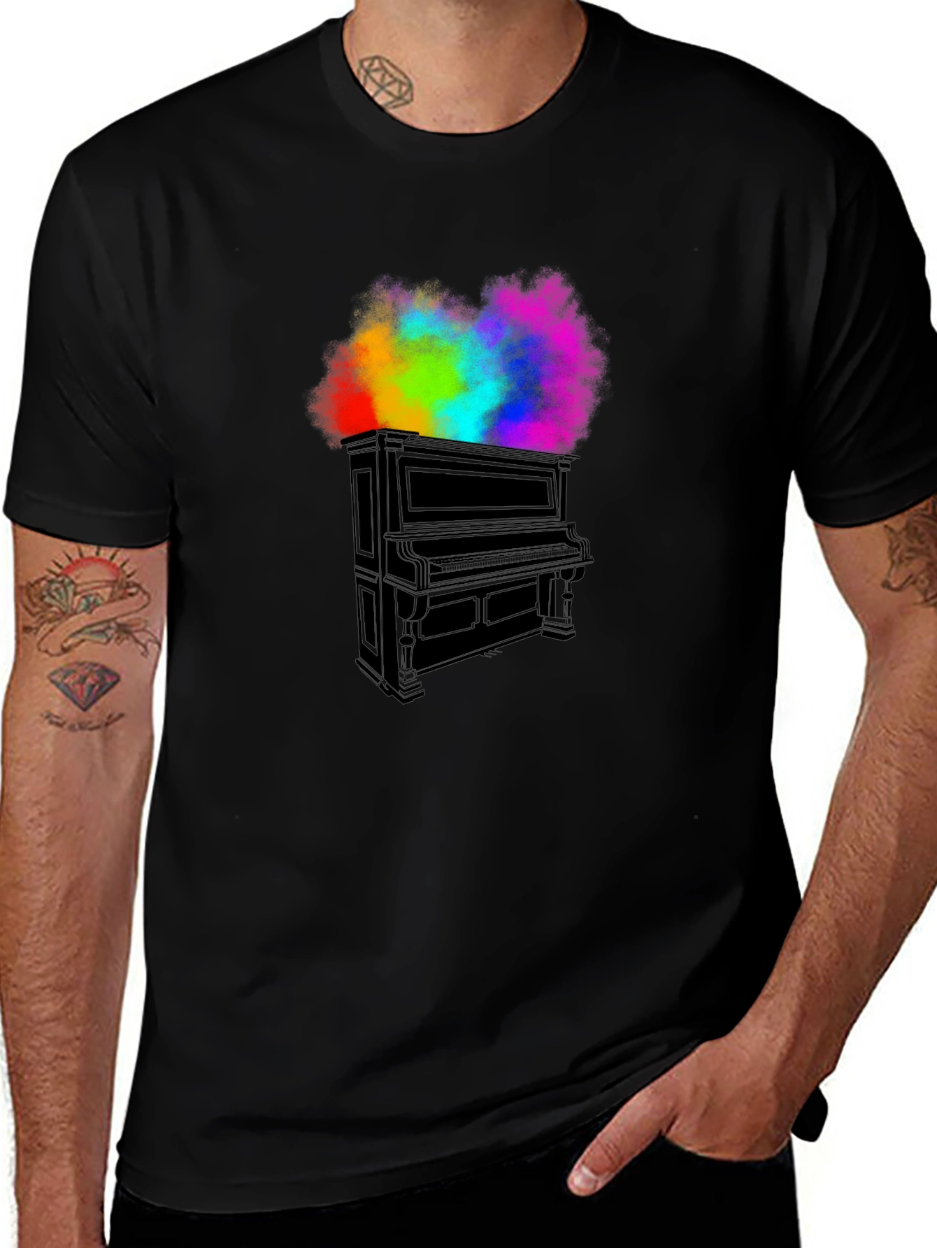 Piano Rainbow T-Shirt - Music Inspired Tee