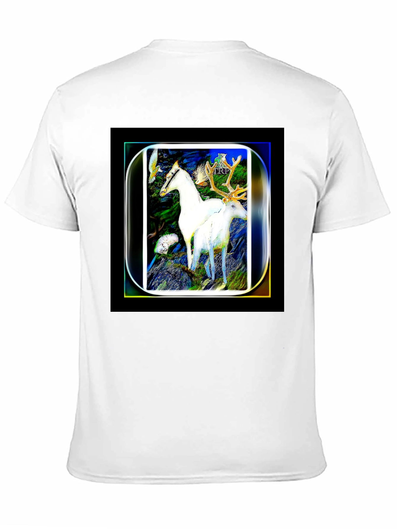 Mystic Horse & Deer Graphic Tee - Black