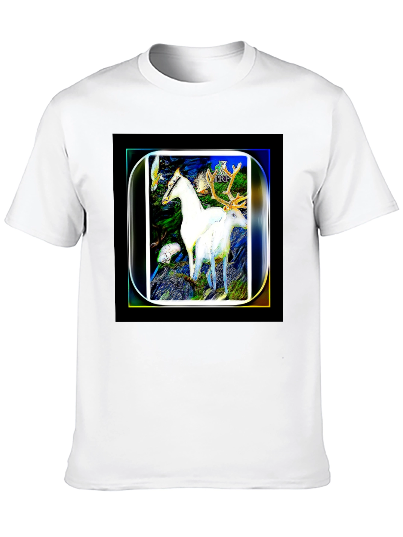 Mystic Horse & Deer Graphic Tee - Black