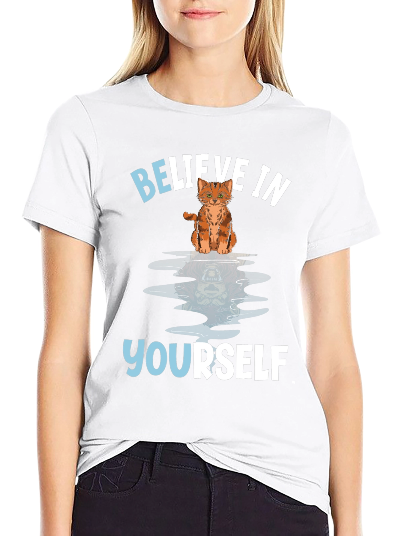 Believe In Yourself Cat Graphic Tee