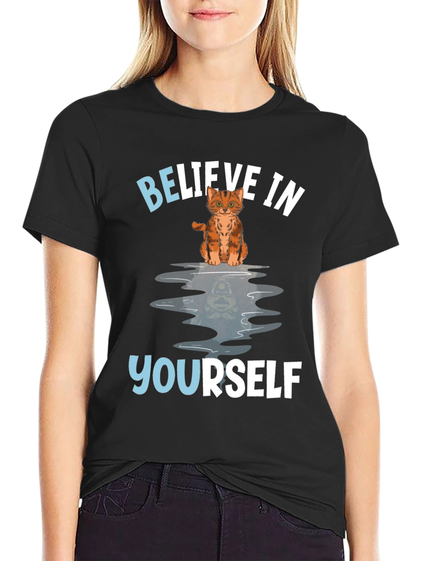 Believe In Yourself Cat Graphic Tee