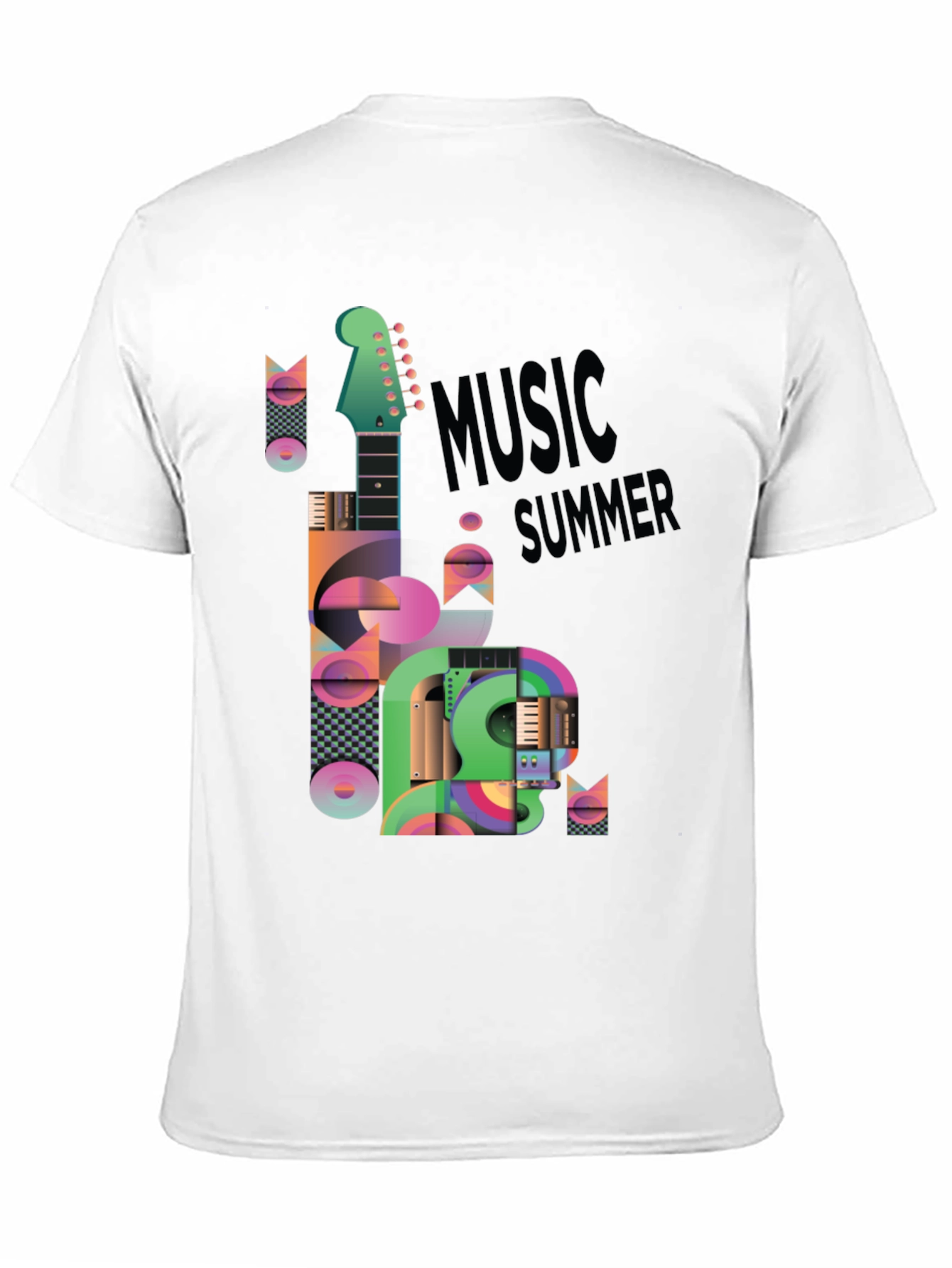 Music Summer Black Graphic T-Shirt