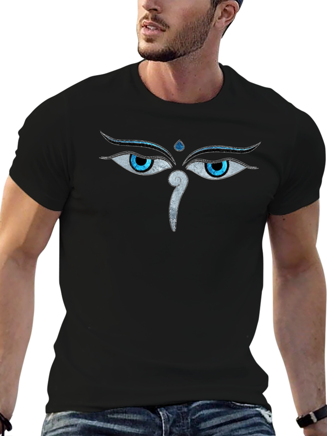 Mystic Eyes Graphic Tee - Black Cotton T-Shirt