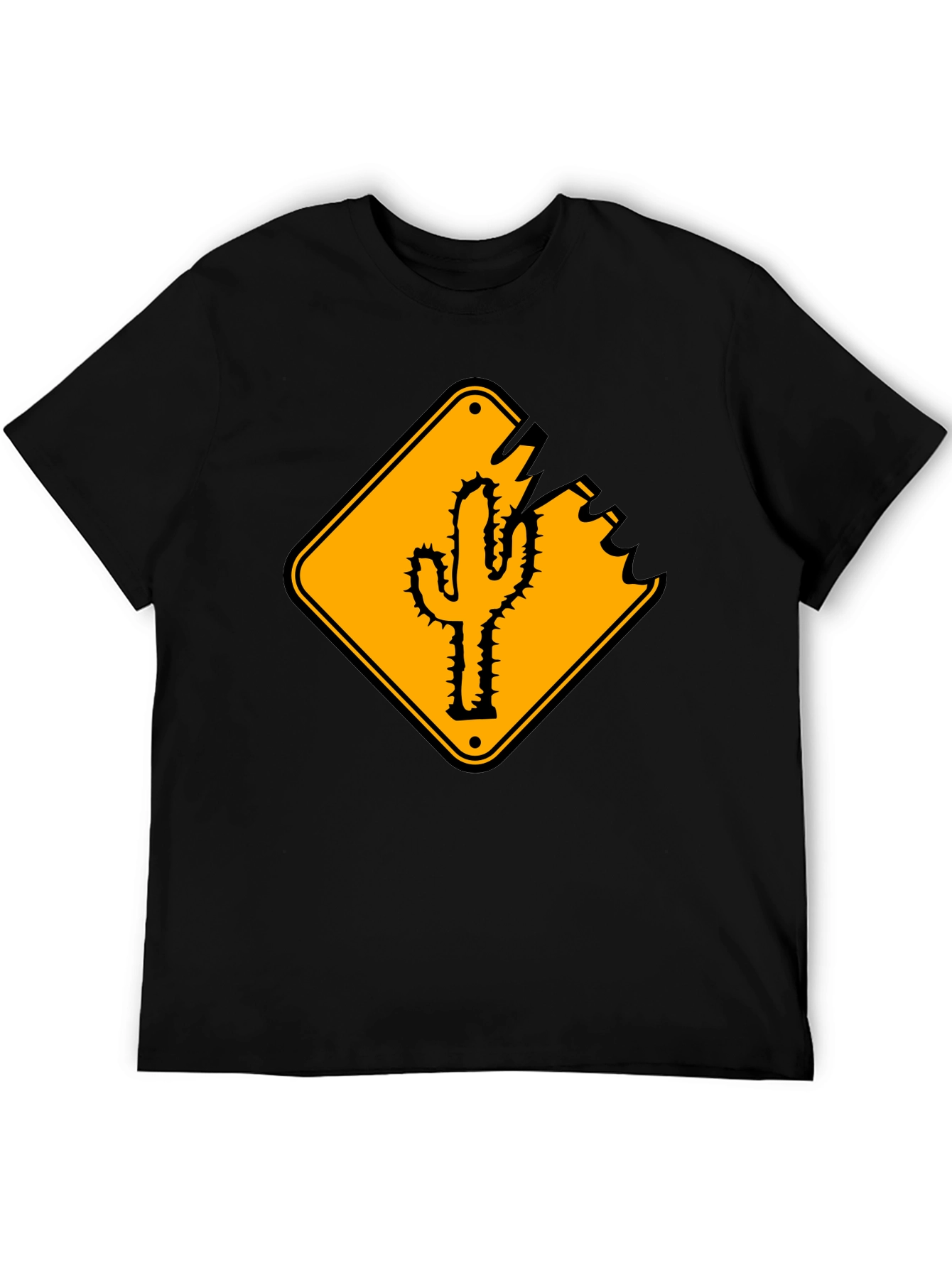 Cactus Road Sign Graphic Tee - Black