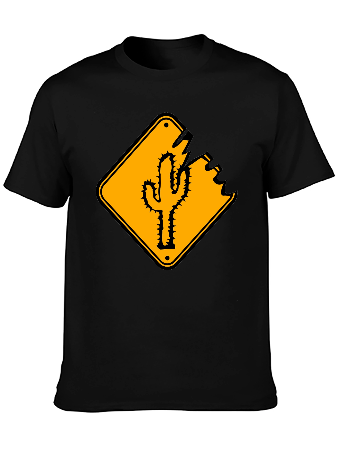 Cactus Road Sign Graphic Tee - Black