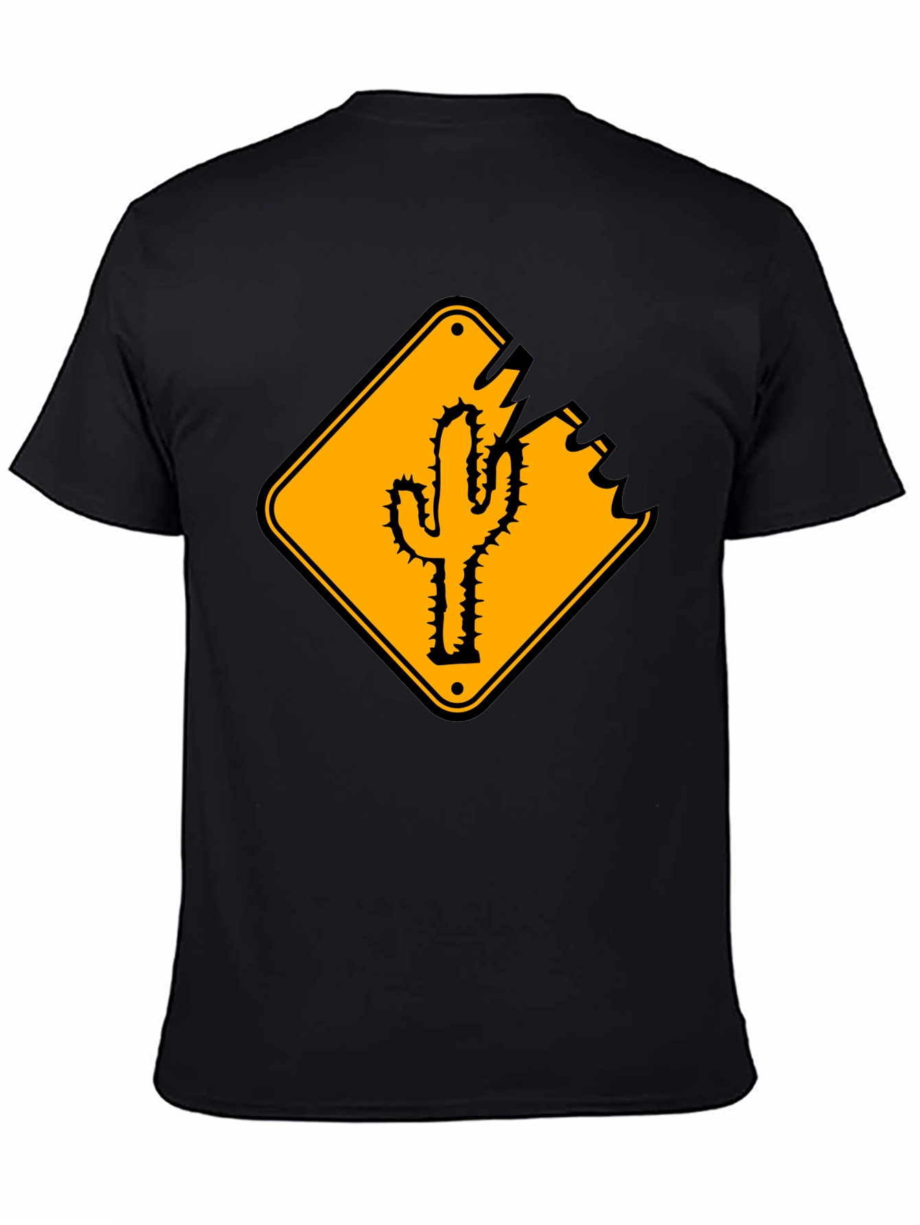 Cactus Road Sign Graphic Tee - Black