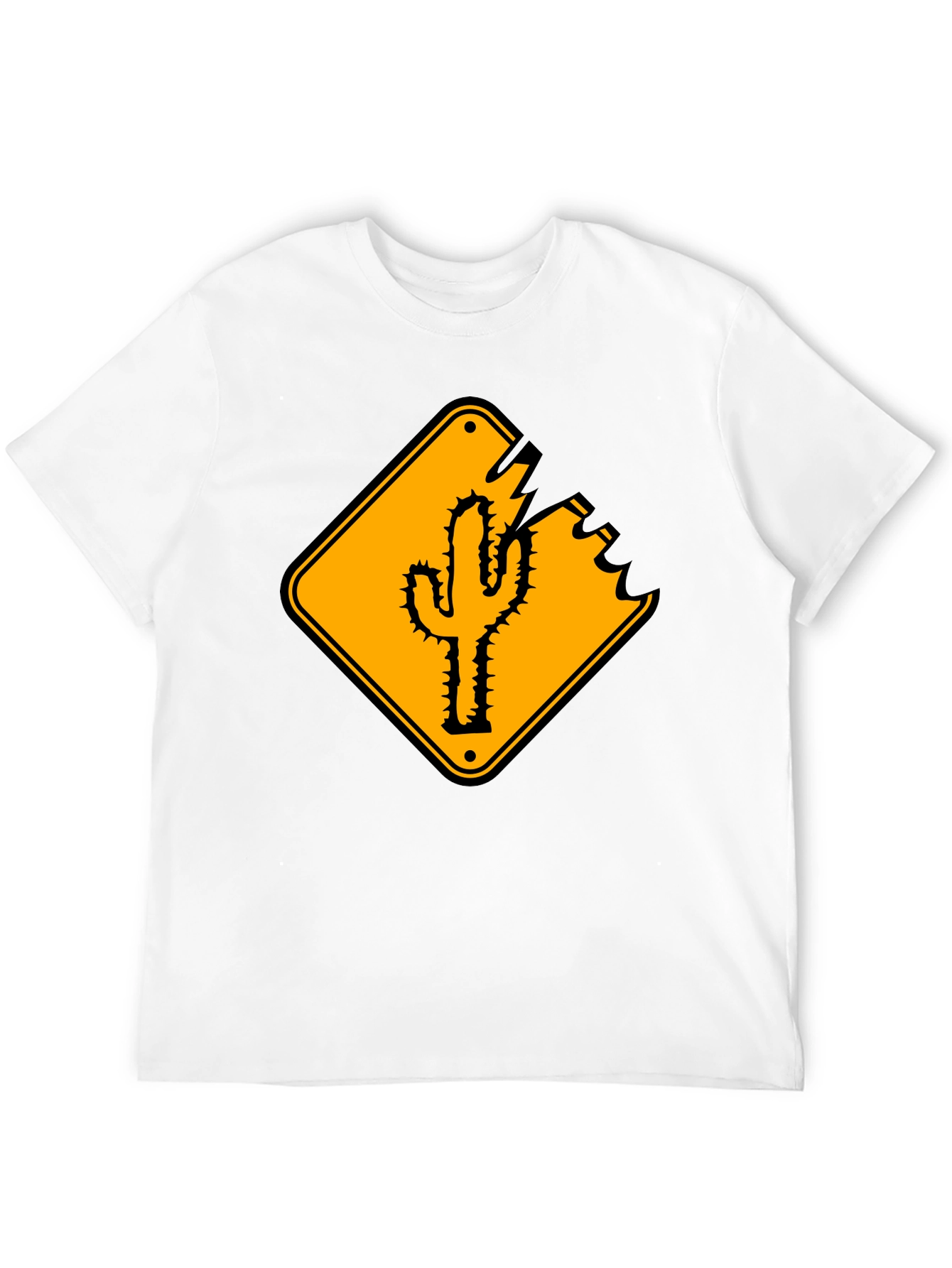 Cactus Road Sign Graphic Tee - Black