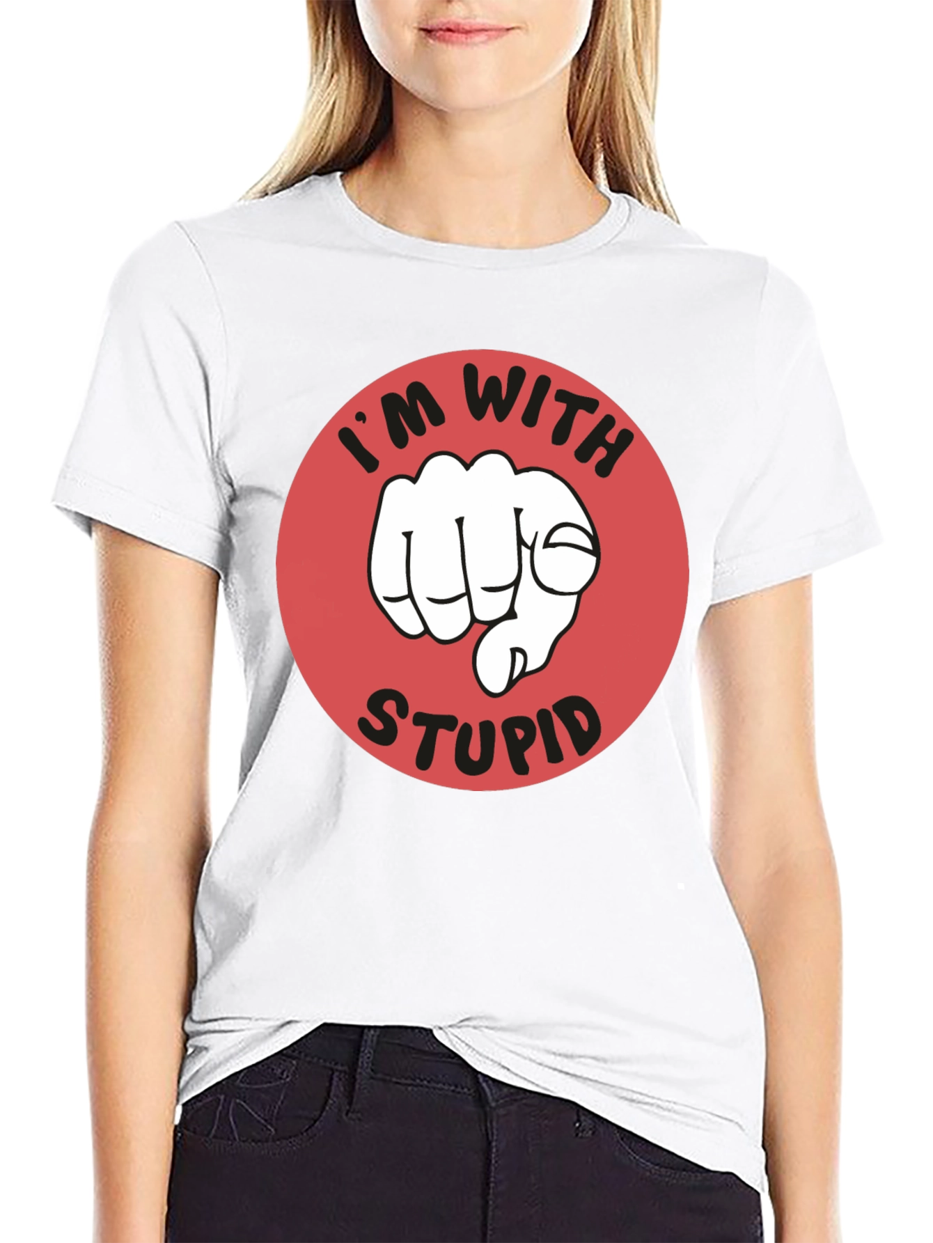 Im With Stupid Graphic Tee - Pointing Finger Design