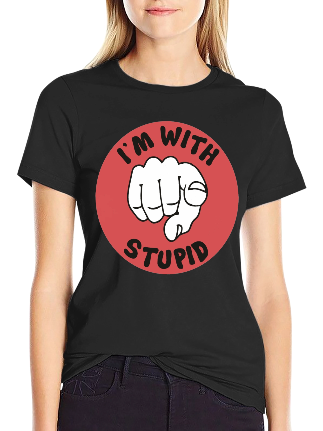 Im With Stupid Graphic Tee - Pointing Finger Design