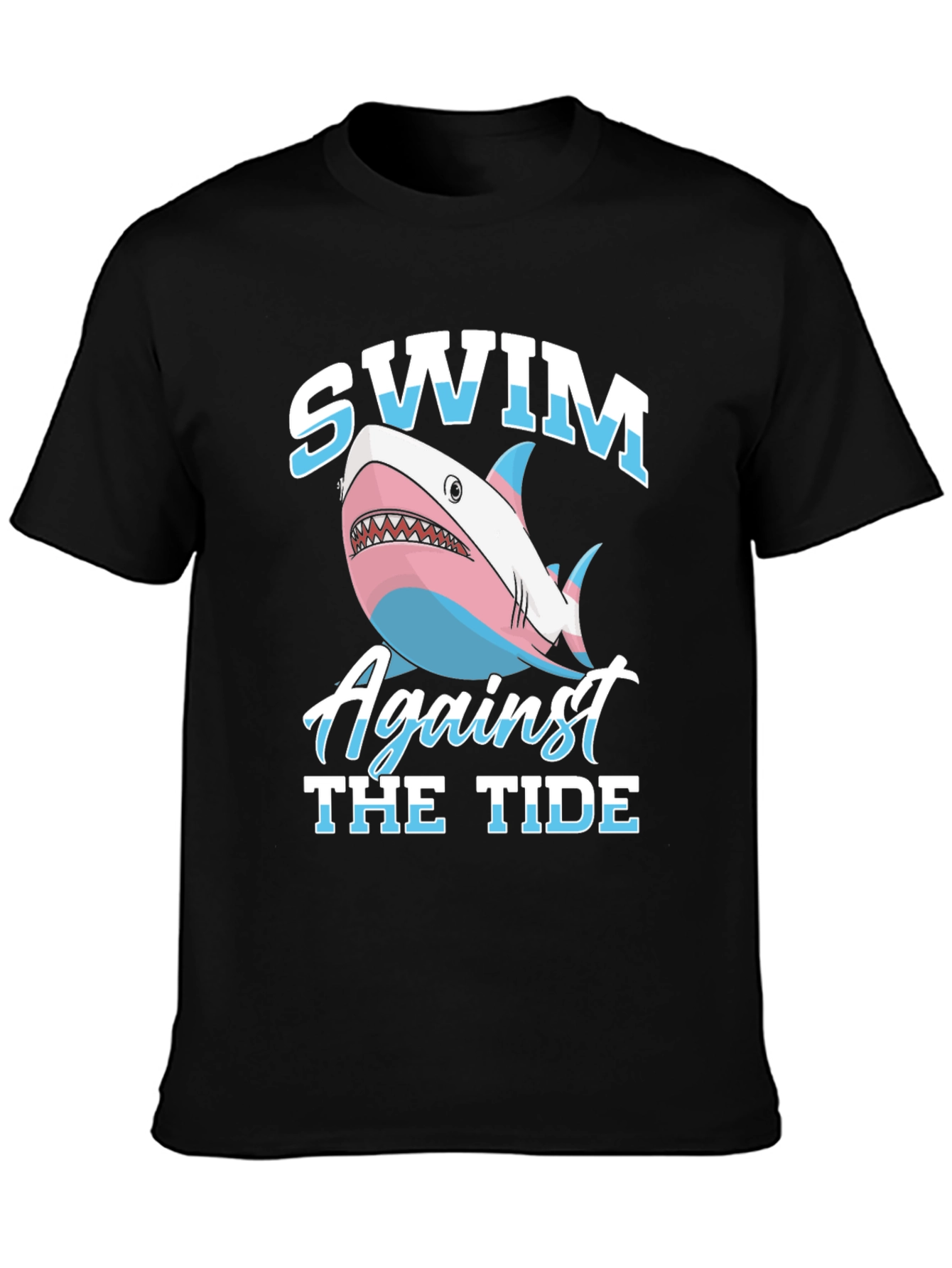 Swim Against The Tide Transgender Shark Graphic T-Shirt