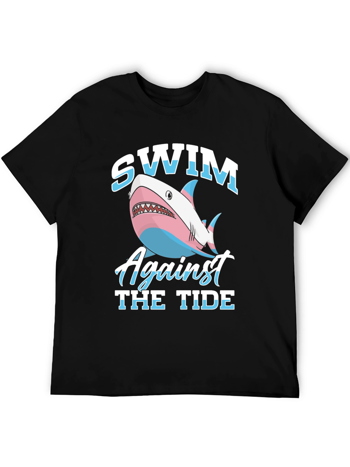 Swim Against The Tide Transgender Shark Graphic T-Shirt