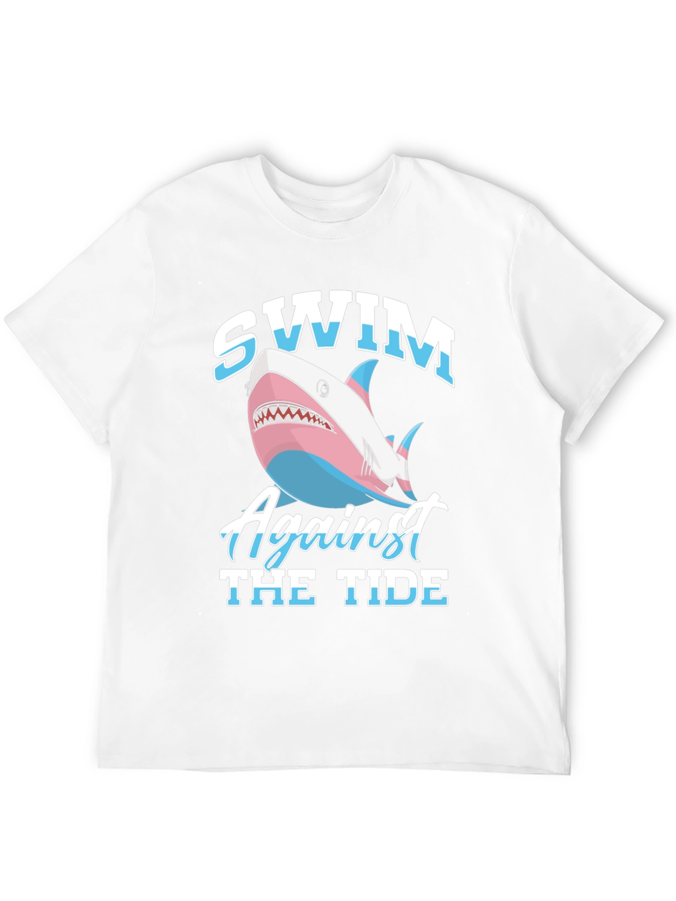 Swim Against The Tide Transgender Shark Graphic T-Shirt