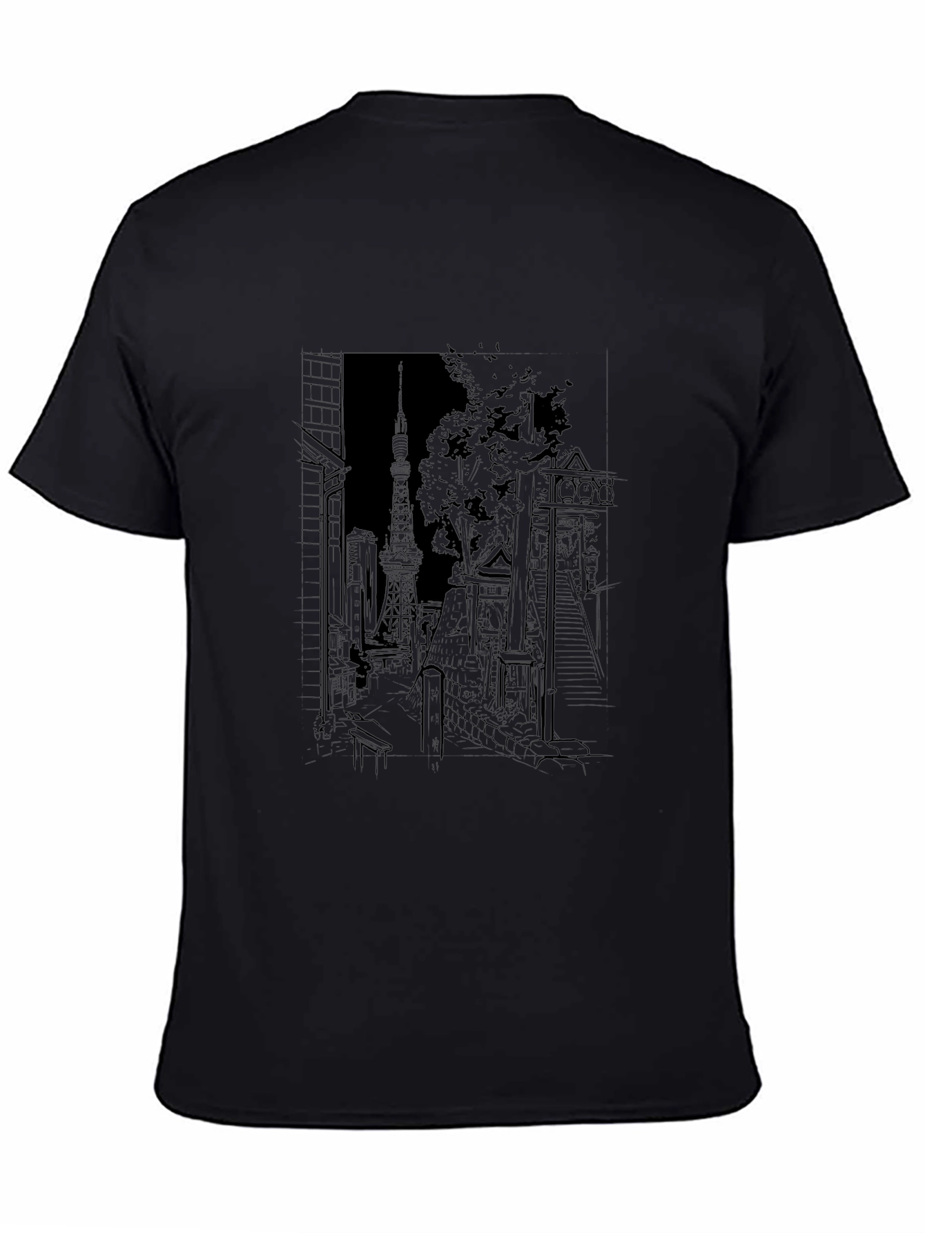 Tokyo Tower Graphic Print T-Shirt - Urban Style Tee