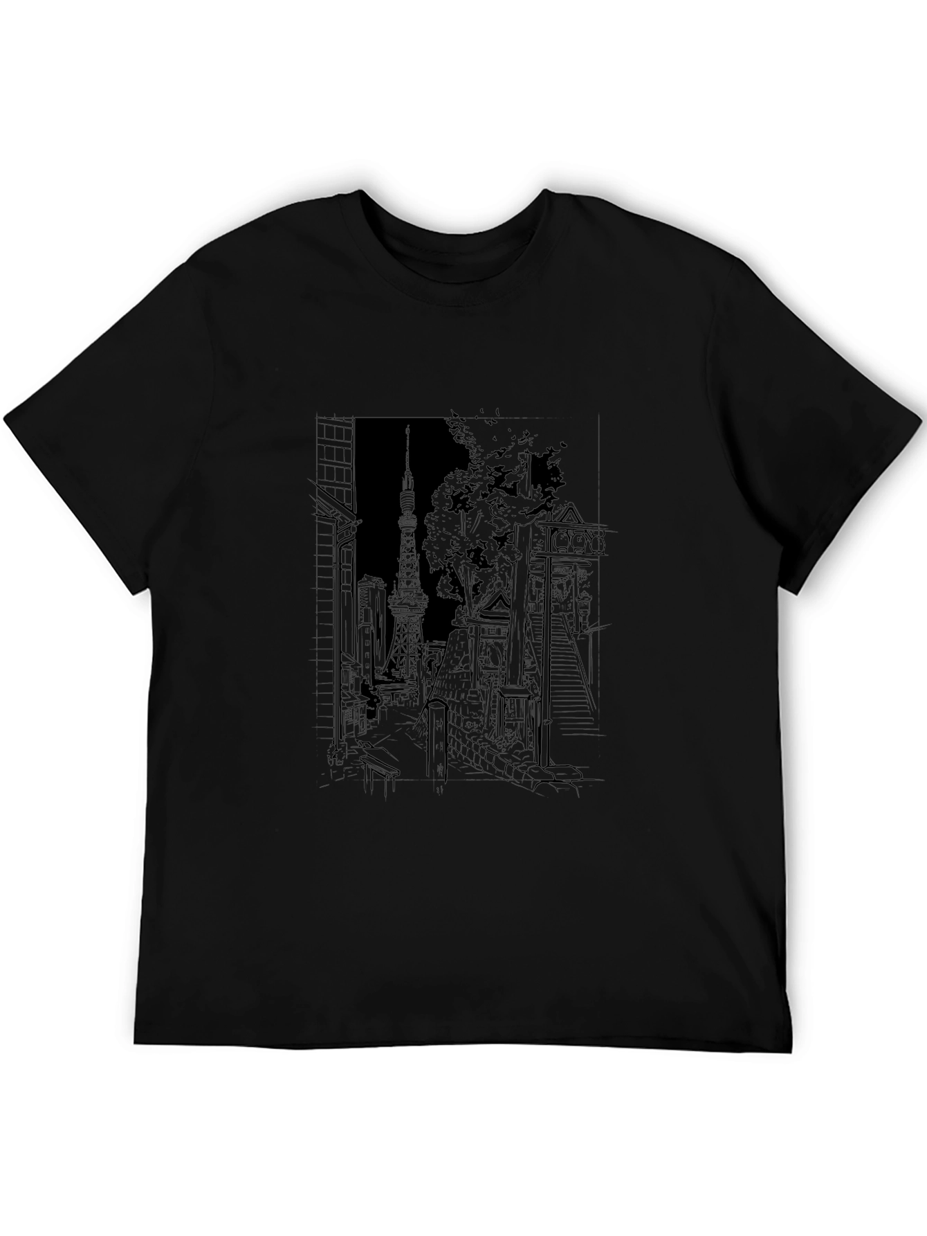 Tokyo Tower Graphic Print T-Shirt - Urban Style Tee