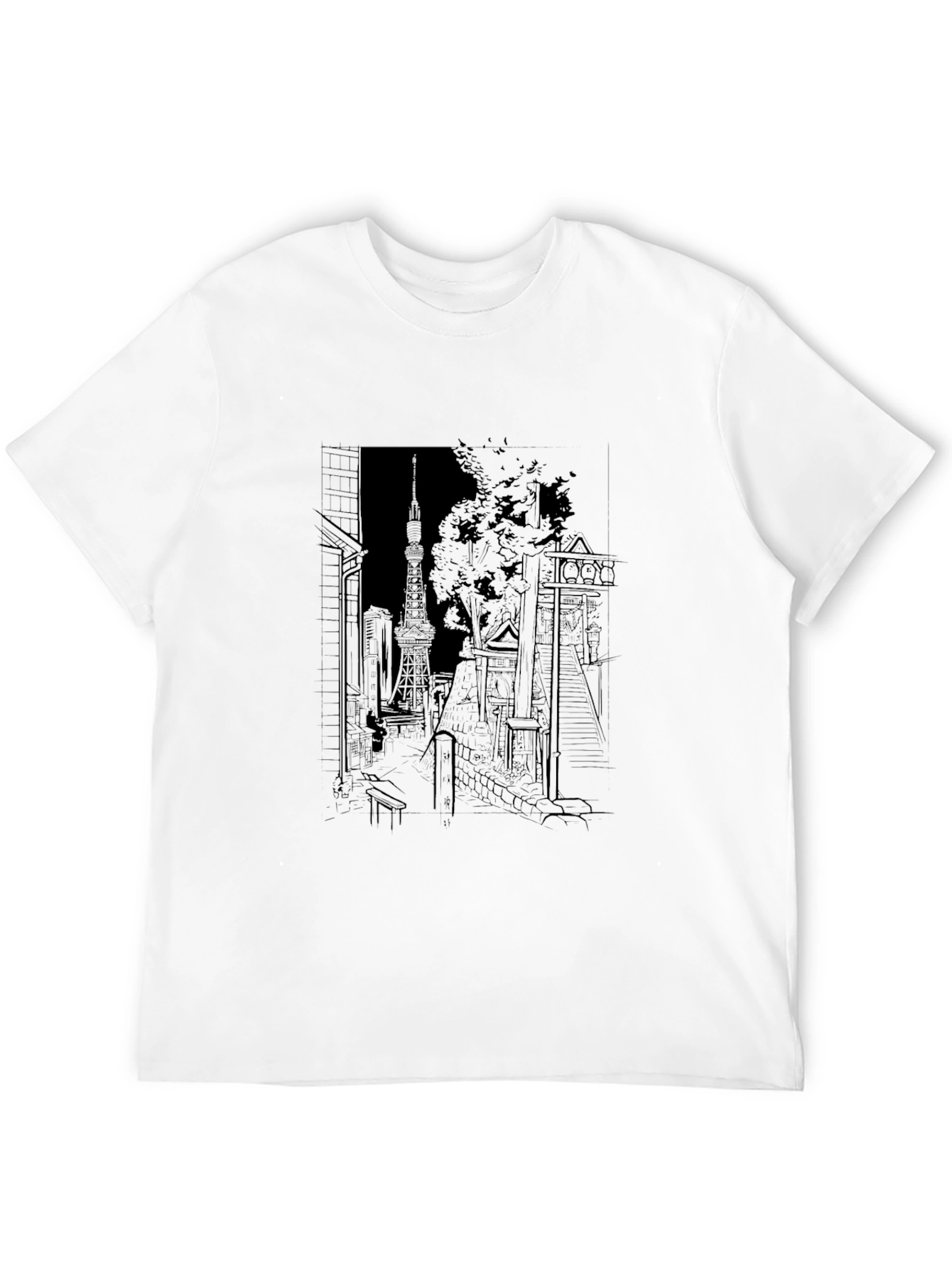 Tokyo Tower Graphic Print T-Shirt - Urban Style Tee